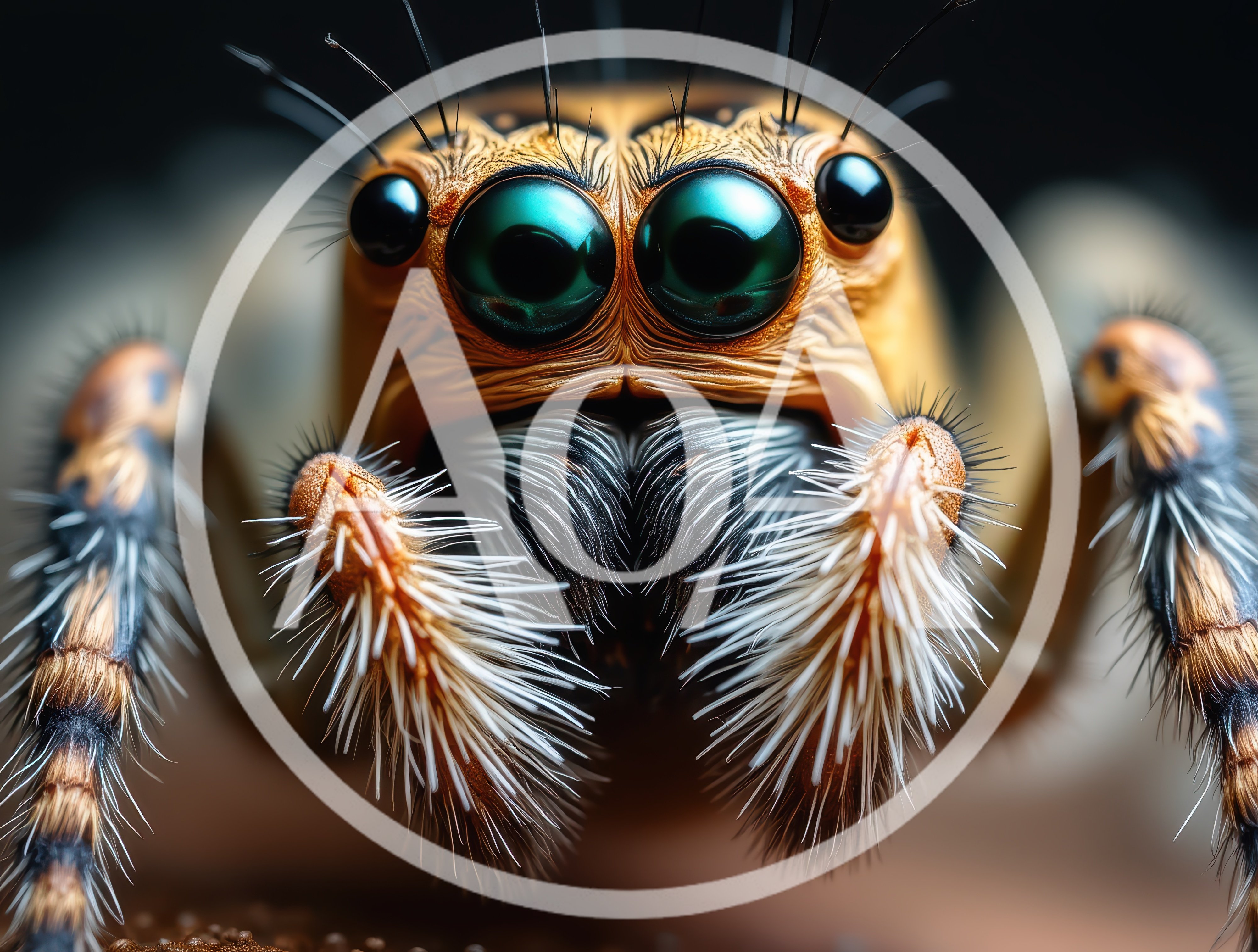 Macro Close Up Of A Jumping Spider Face