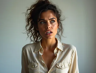 Confused Young Woman Looking Away With Concerned Expression
