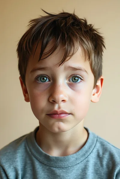 Portrait Of A Young Boy With Green Eyes