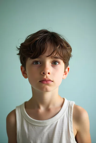 Portrait Of A Young Boy With Brown Hair