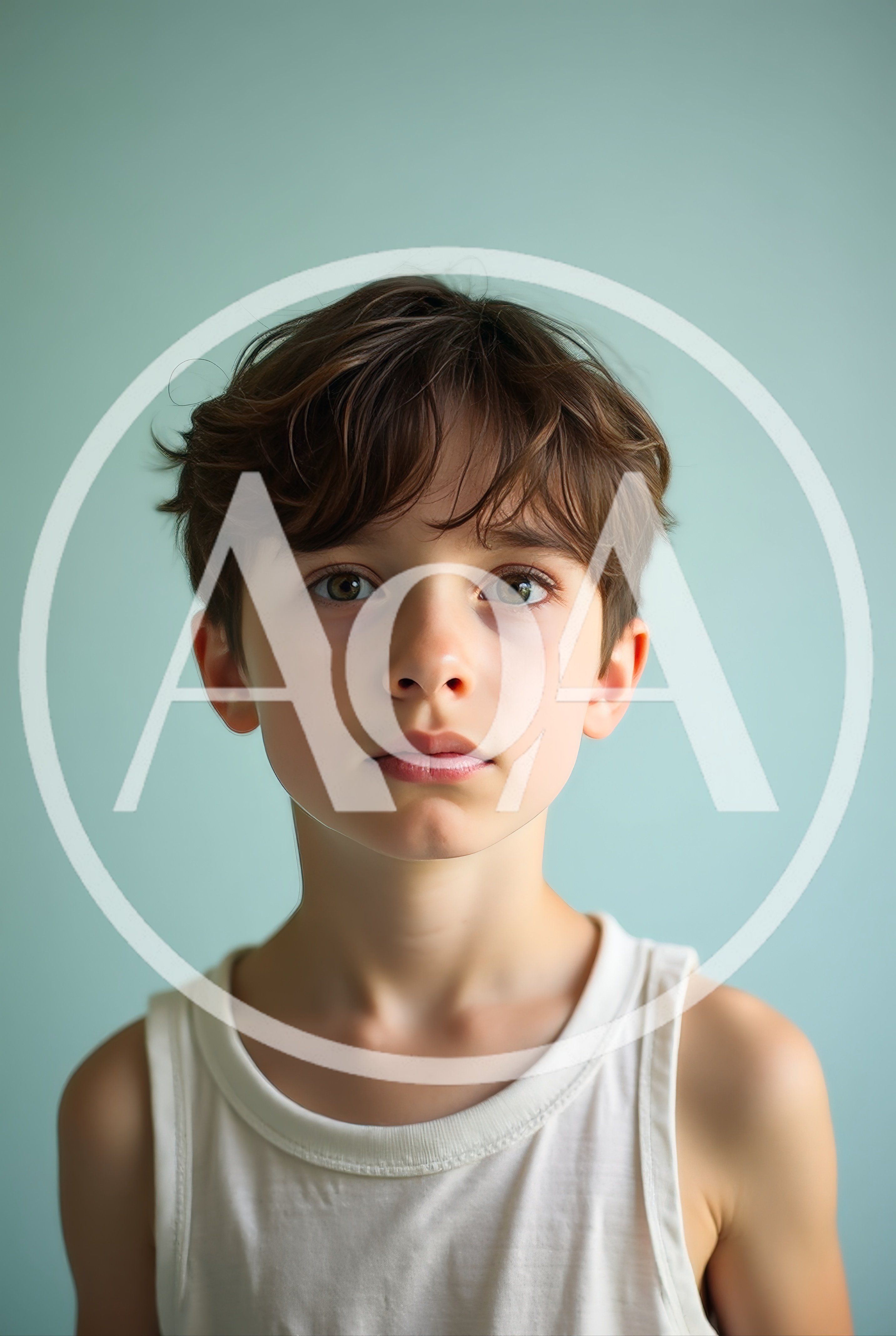 Portrait Of A Young Boy With Brown Hair