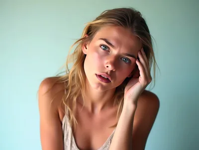 Portrait Of A Young Woman With Blonde Hair