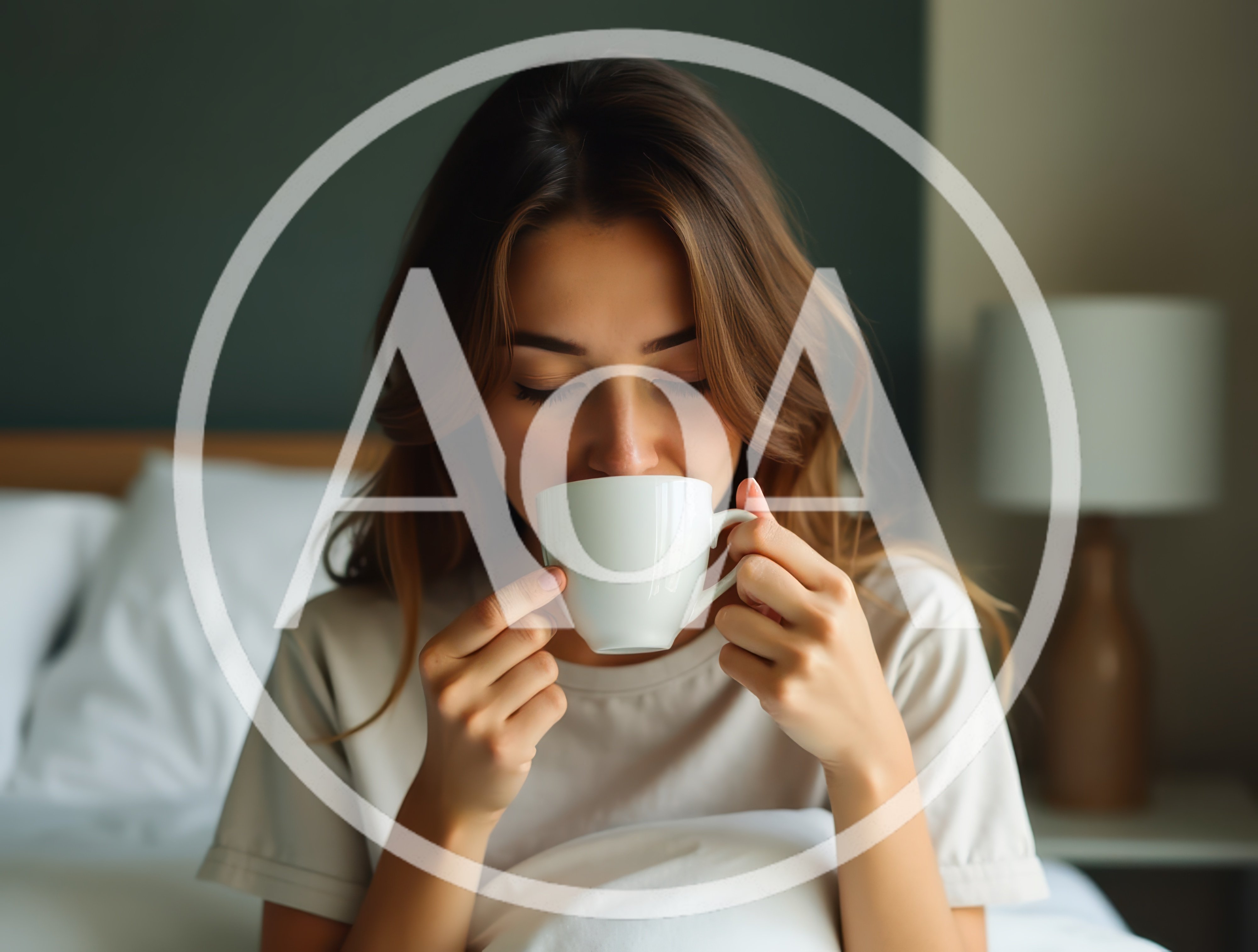 Young Woman Drinking Coffee In Bed