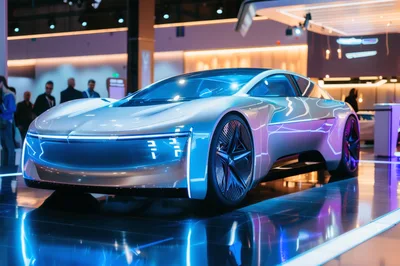 Futuristic Concept Car Displayed At Automotive Trade Show