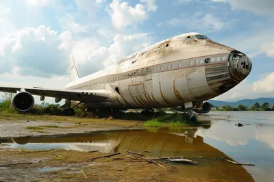 Abandoned Boeing 747 Jumbo Jet Wreckage