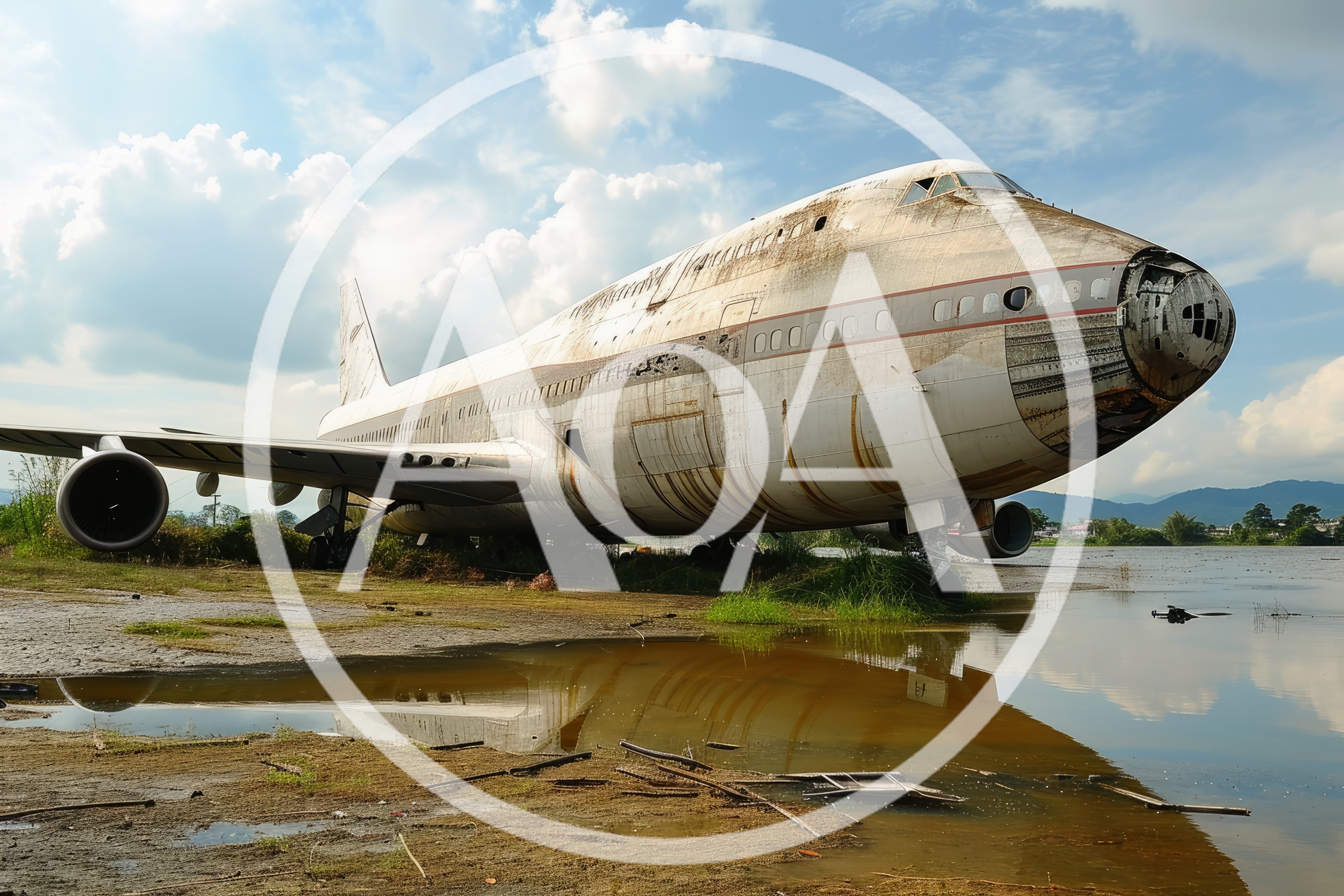 Abandoned Boeing 747 Jumbo Jet Wreckage