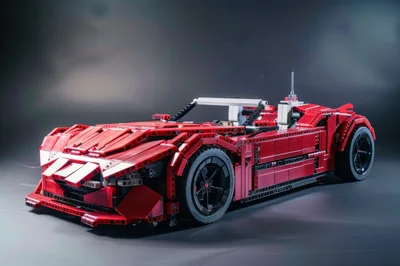 Red Lego Technic Sports Car Model