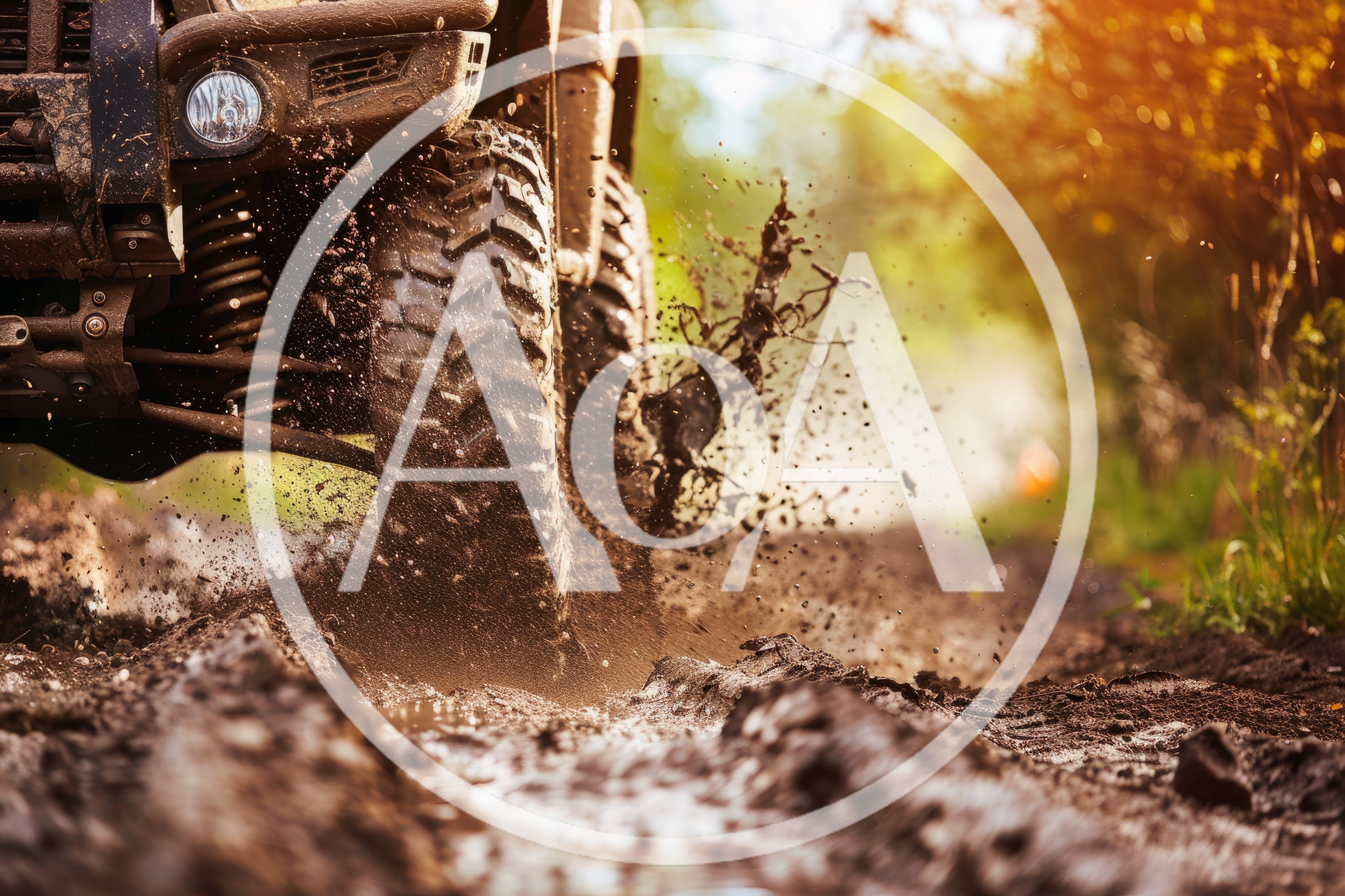 Off-Road ATV Driving Through Muddy Terrain