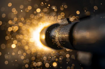 Close Up Of Metal Grinding Sparks