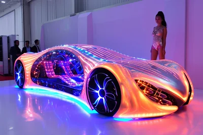 Futuristic Concept Car Displayed At Technology Exhibition