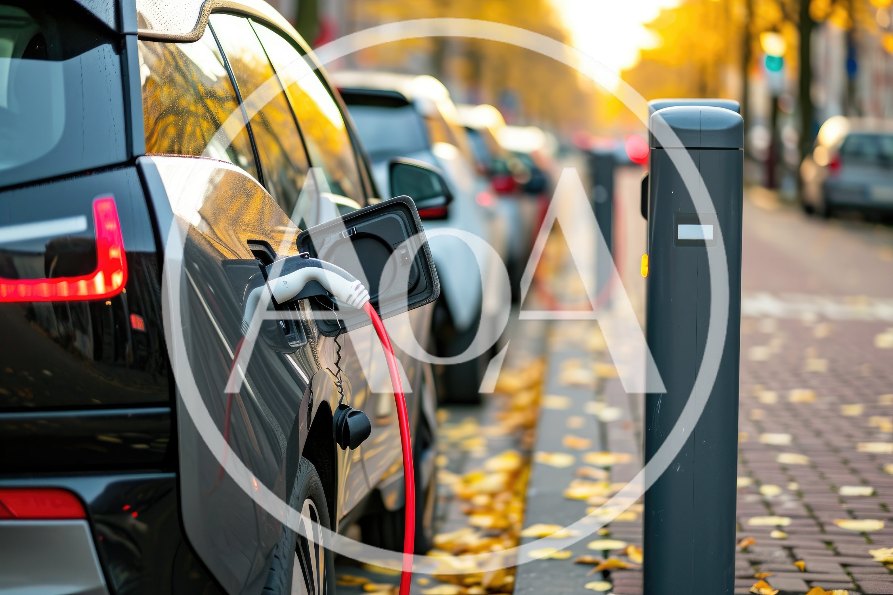 Electric Vehicle Charging At A Street Side Station