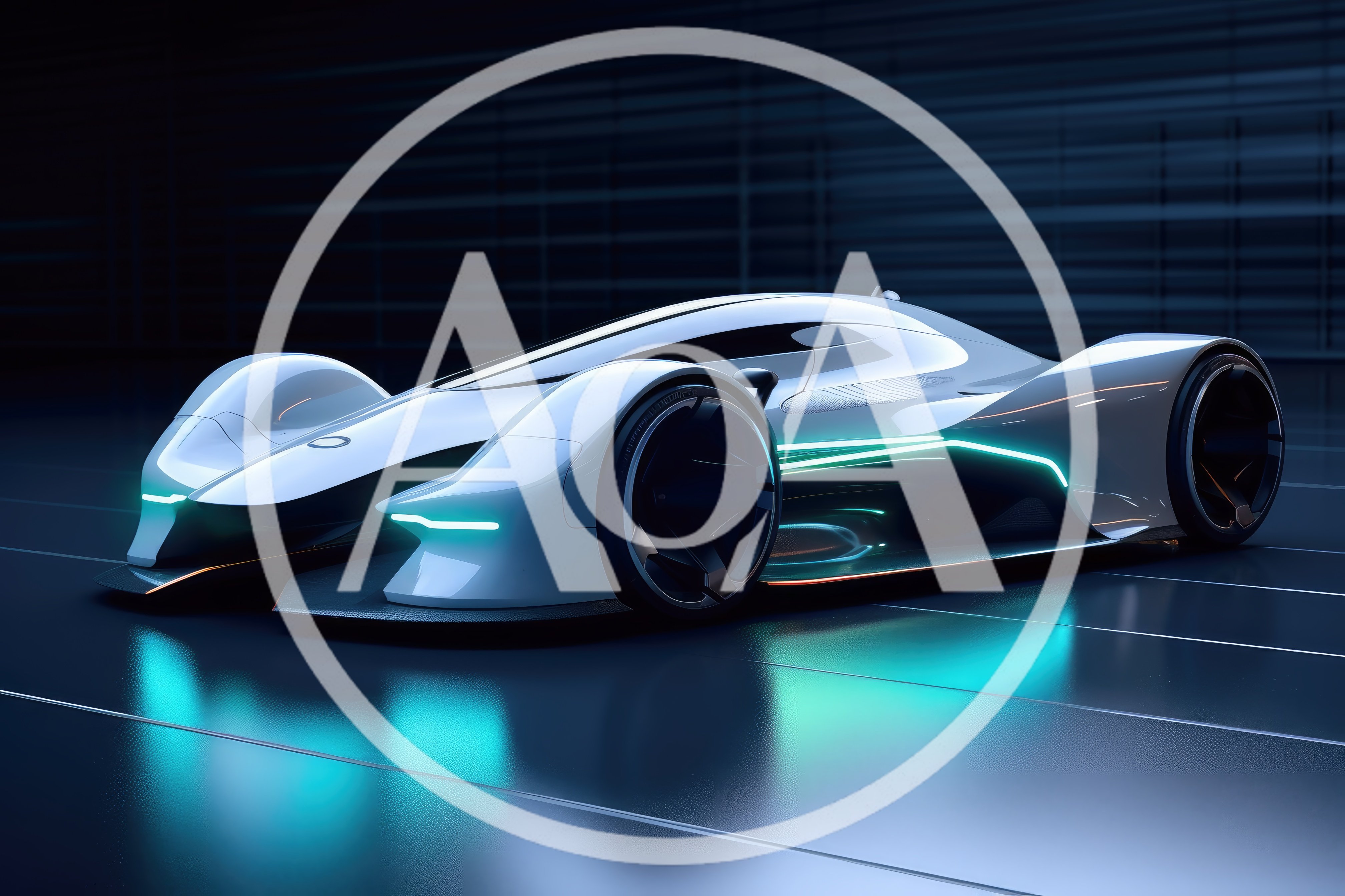 Futuristic Concept Sports Car In Dark Studio