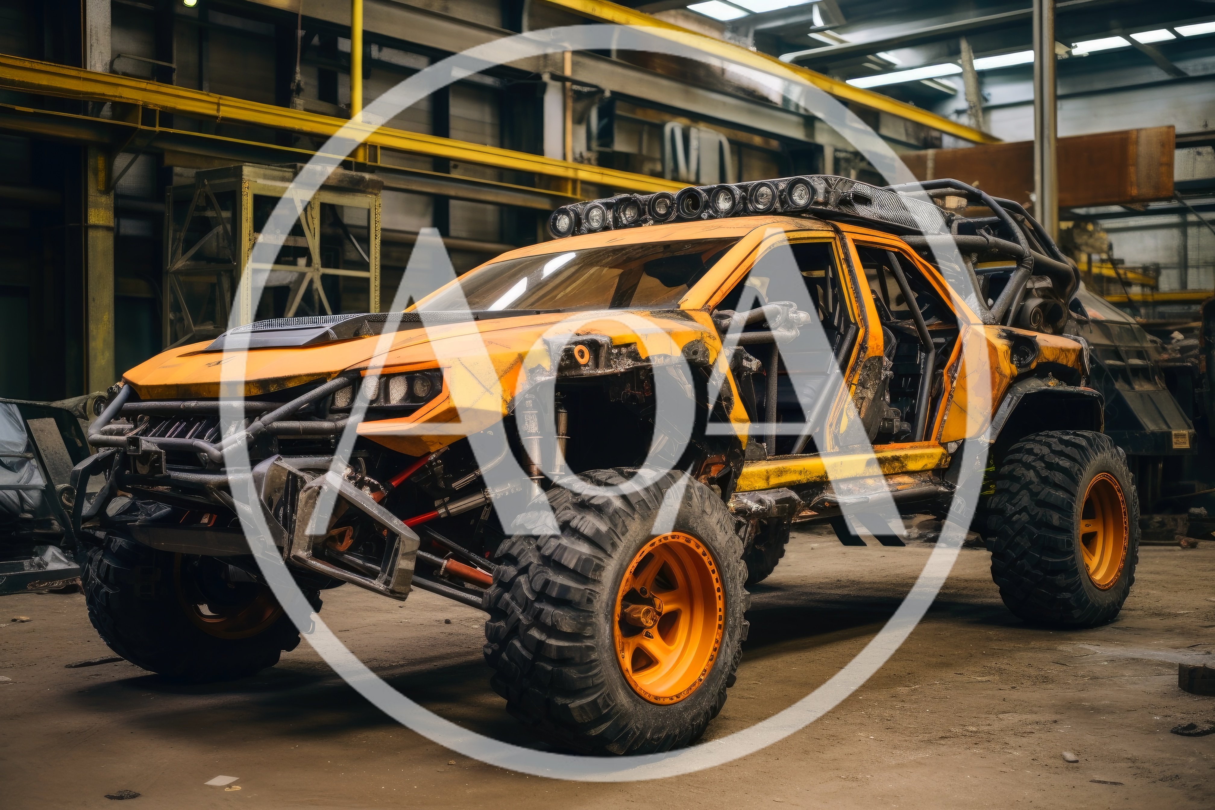 Custom Off-Road Trophy Truck In Industrial Workshop