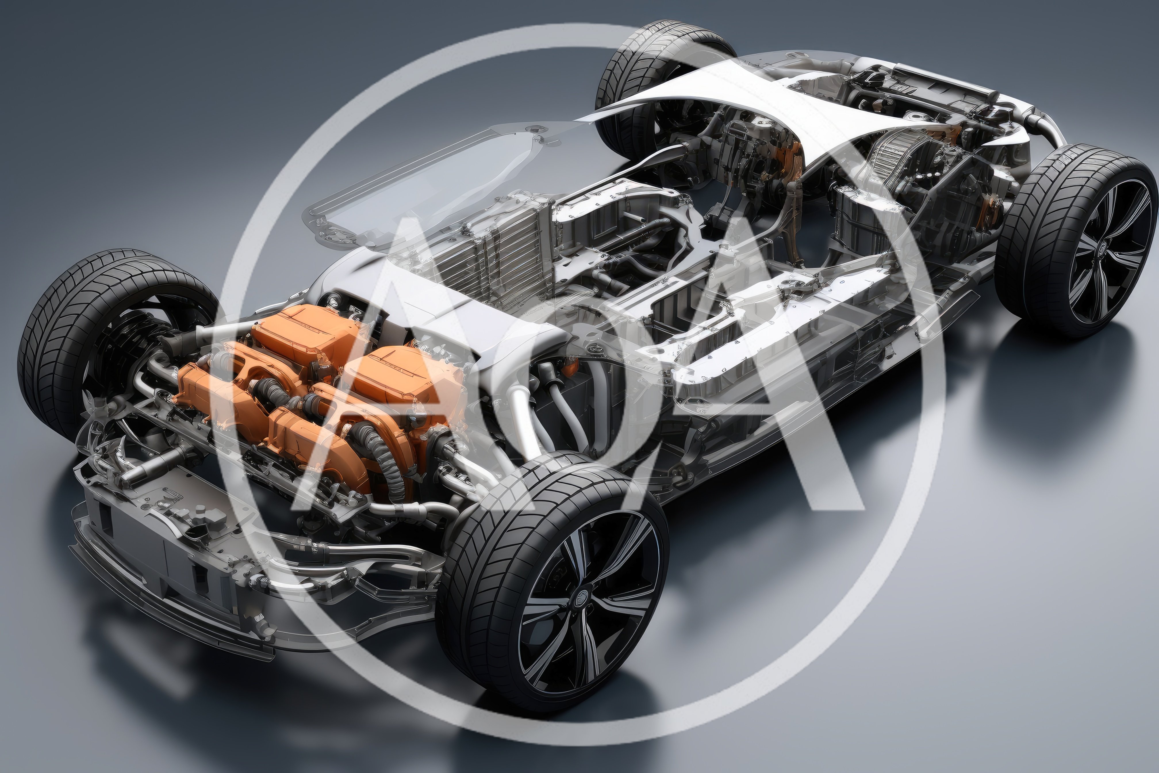 Electric Vehicle Chassis With Exposed Drivetrain Components