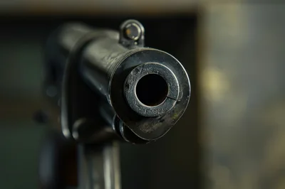 Close Up Of A Vintage Revolver Barrel