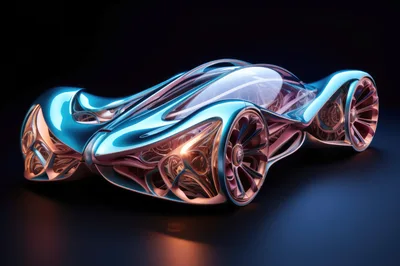 Futuristic Concept Car With Intricate Organic Design