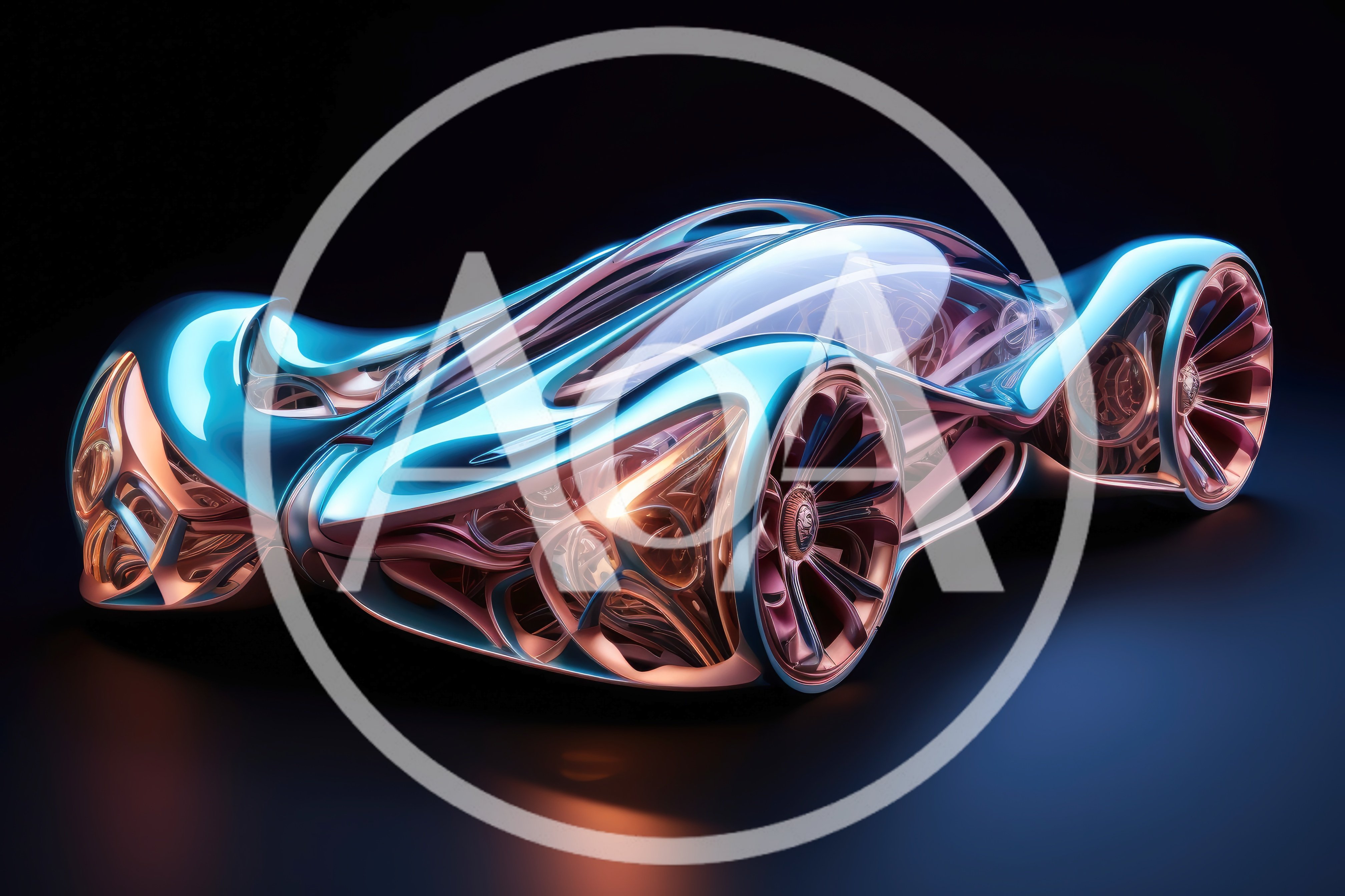 Futuristic Concept Car With Intricate Organic Design