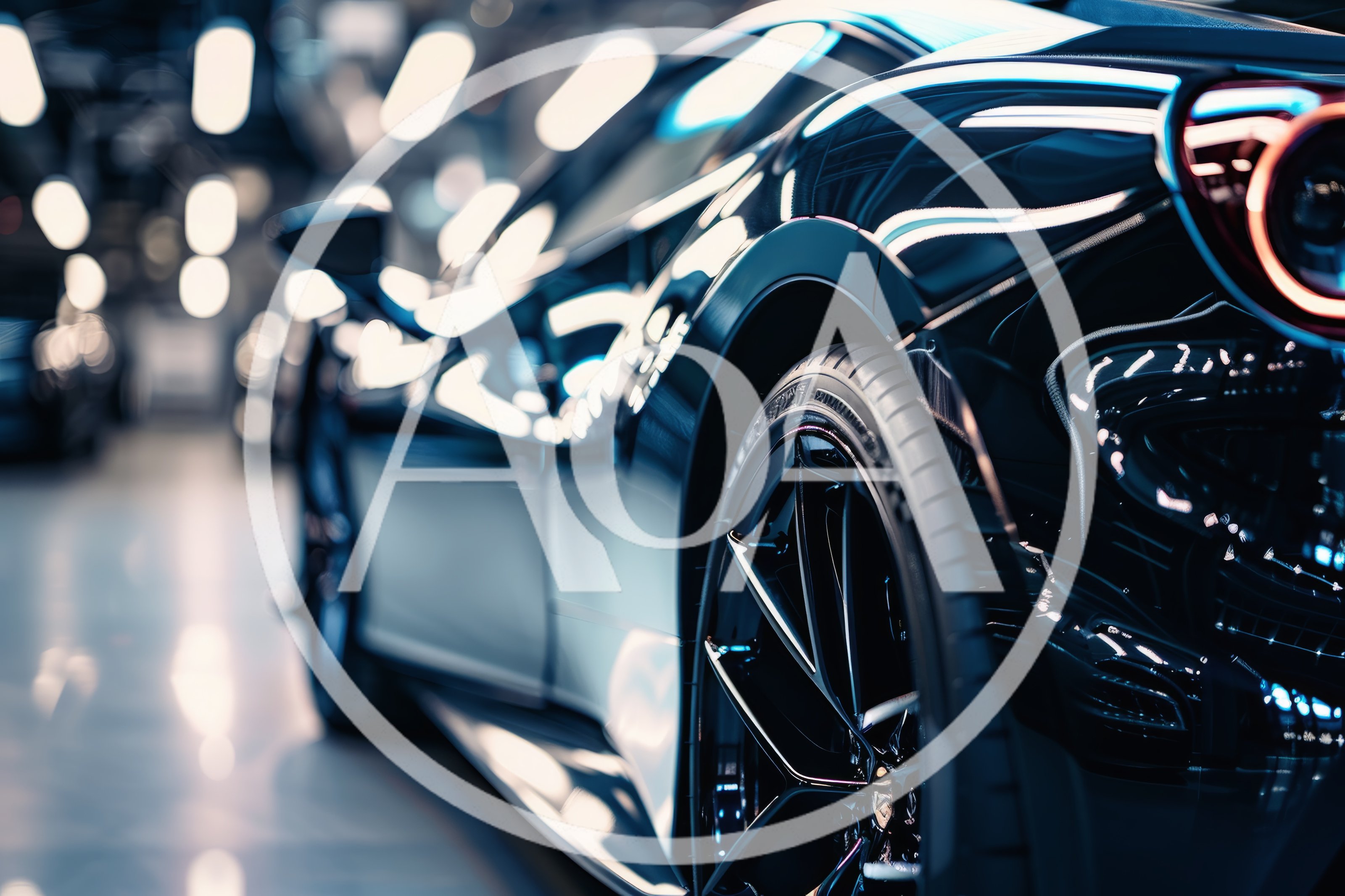 Close Up Of A Luxury Sports Car In A Showroom