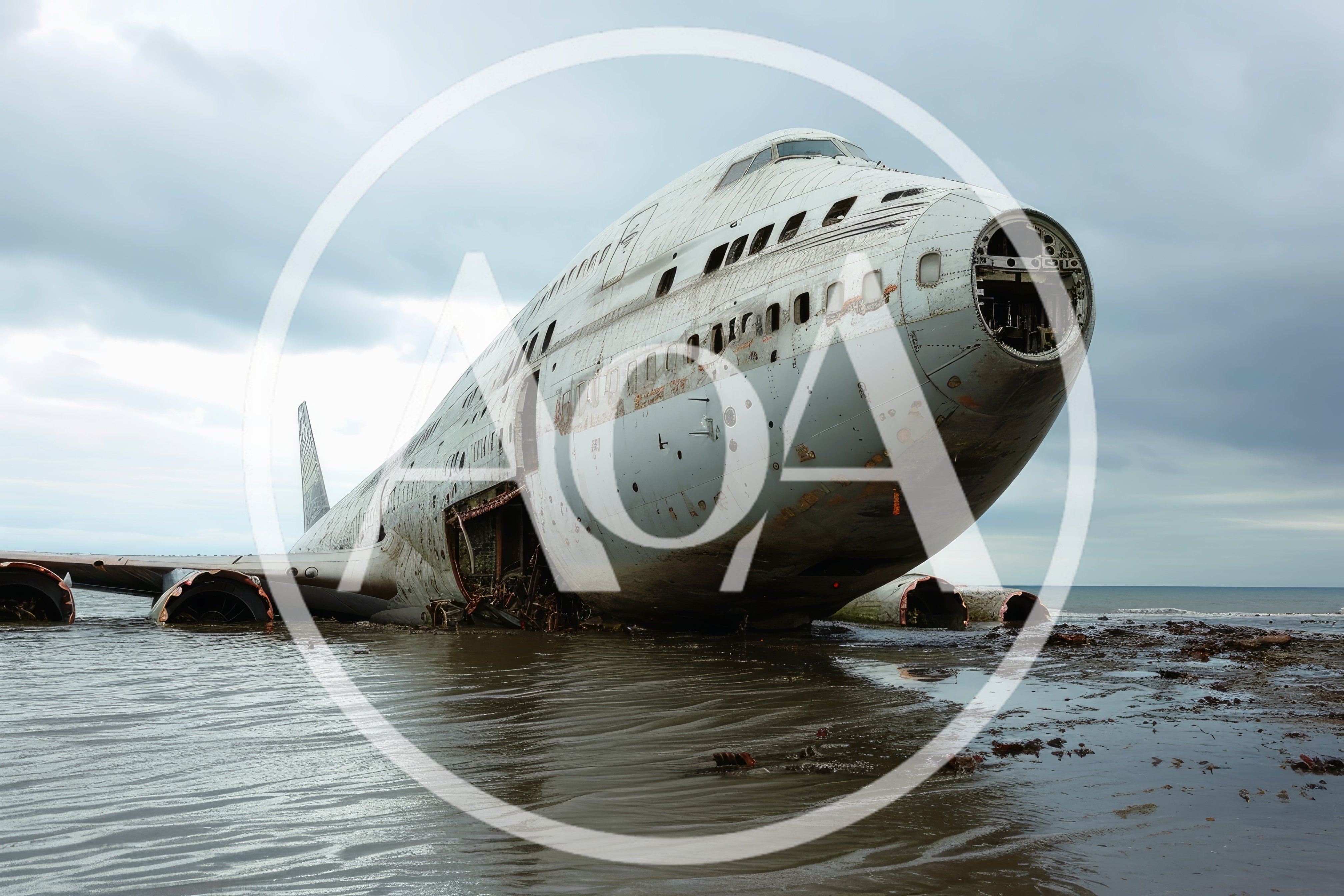 Abandoned Boeing 747 Wreckage On A Remote Beach