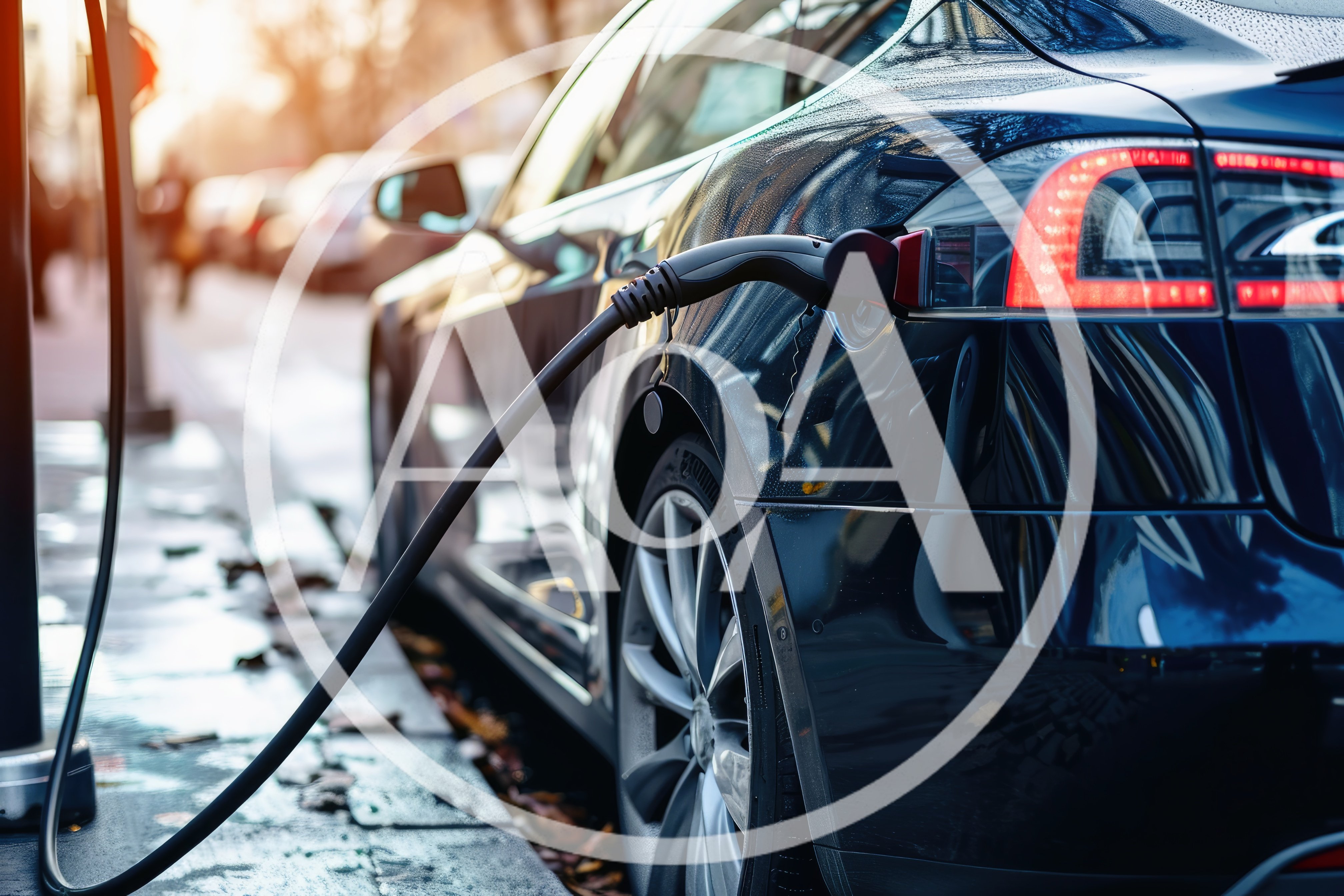 Electric Vehicle Charging At A Street Side Station