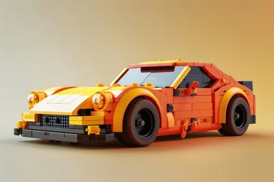 Orange Lego Sports Car Model