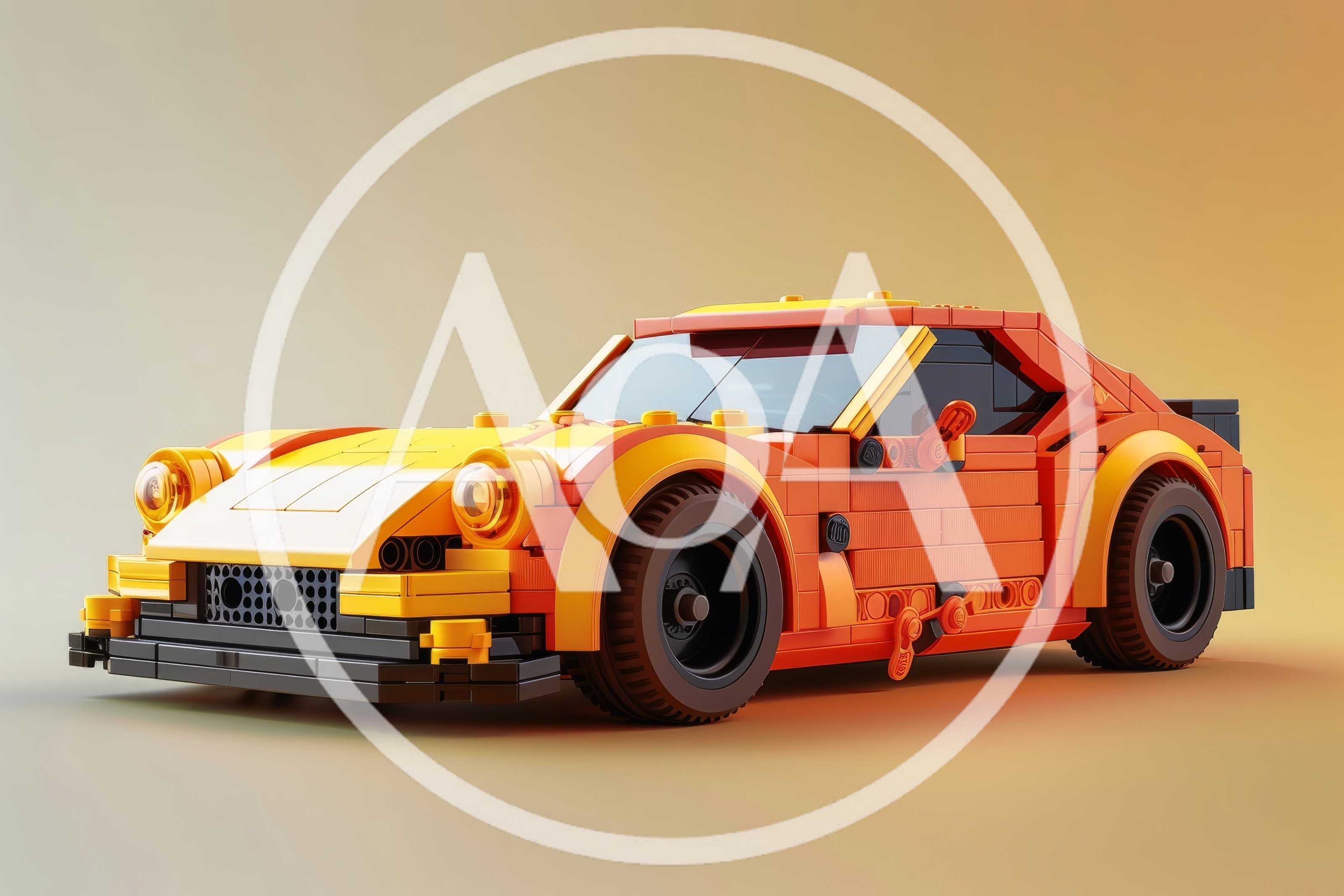 Orange Lego Sports Car Model