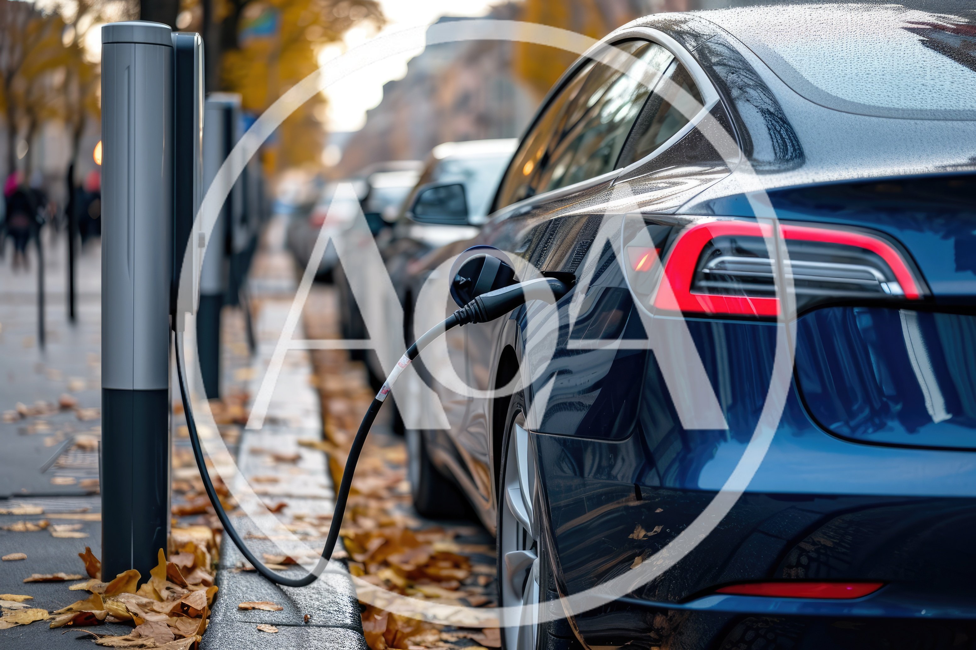 Electric Vehicle Charging At A Street Side Station