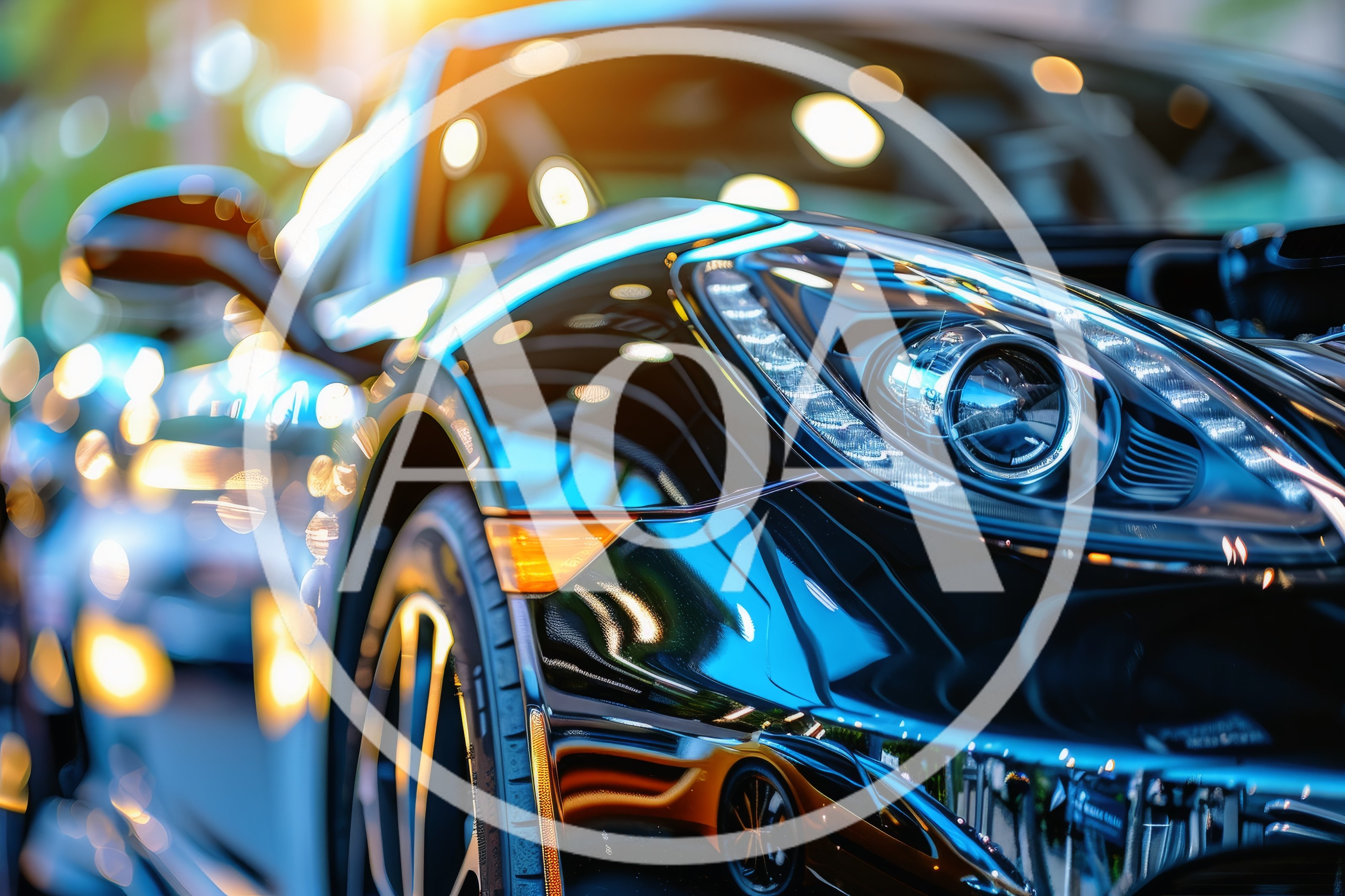 Close Up Of A Luxury Sports Car Headlight