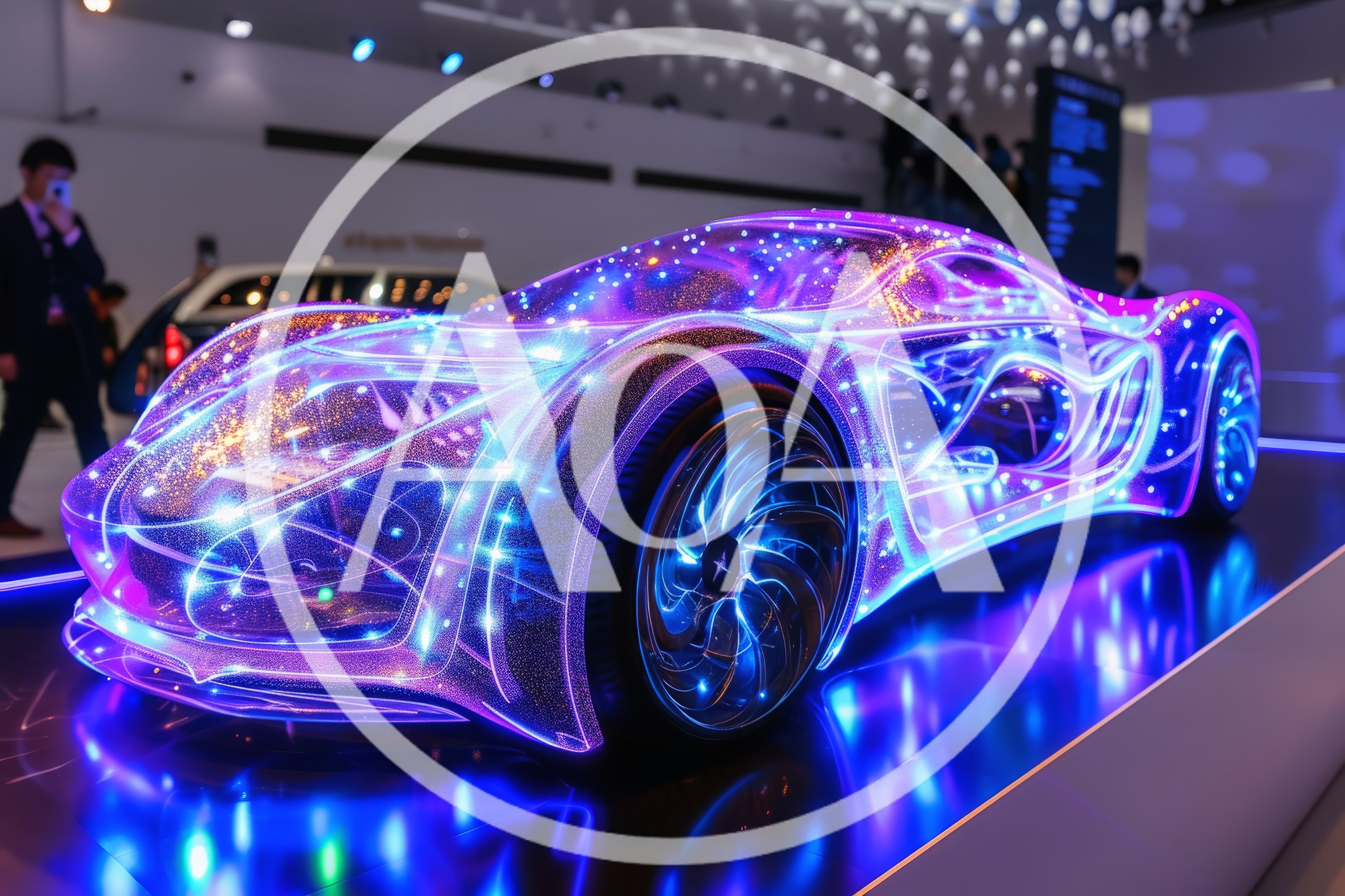 Futuristic Glowing Concept Car Displayed At Auto Show