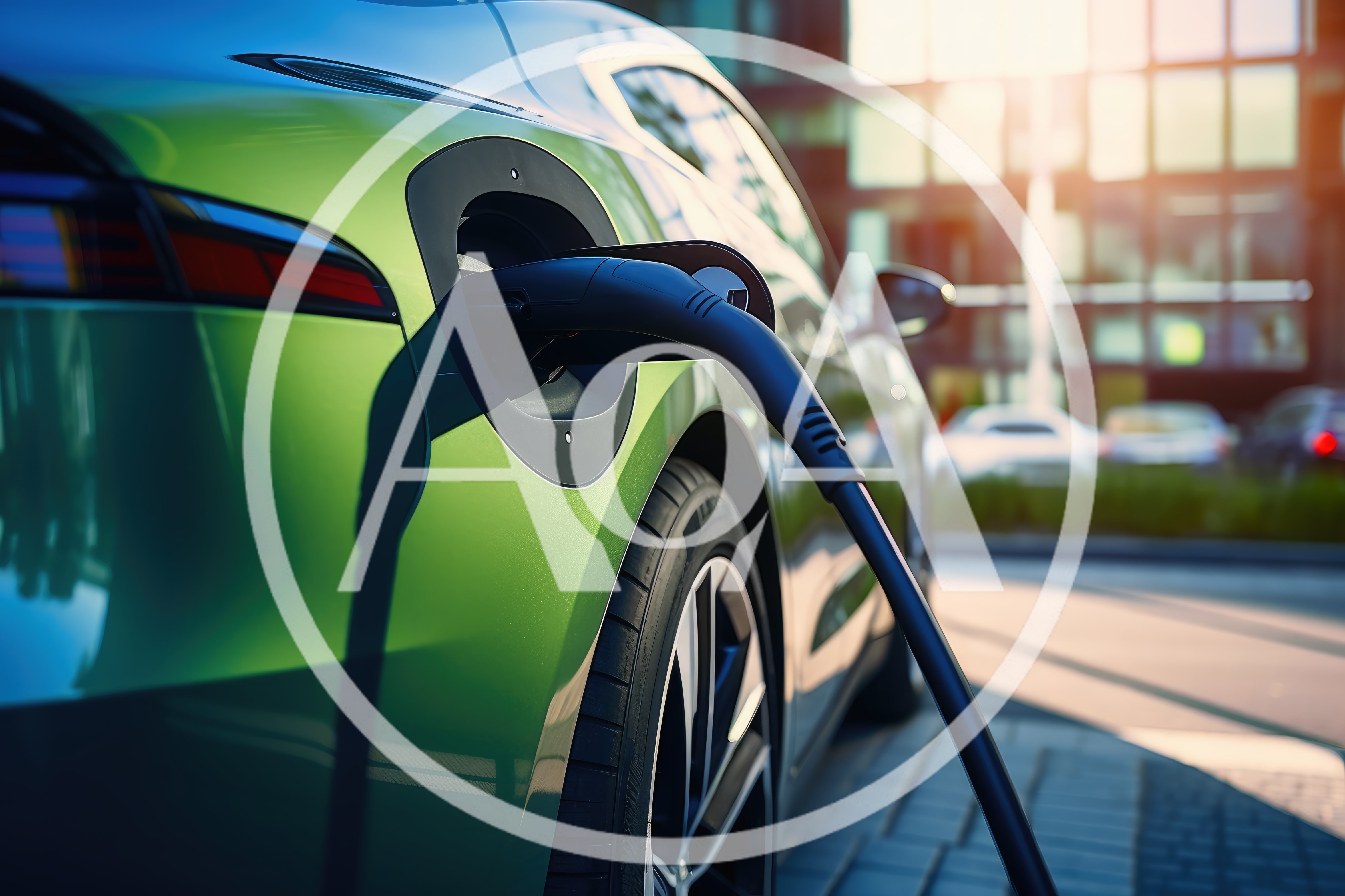 Electric Car Charging At A Modern Urban Station