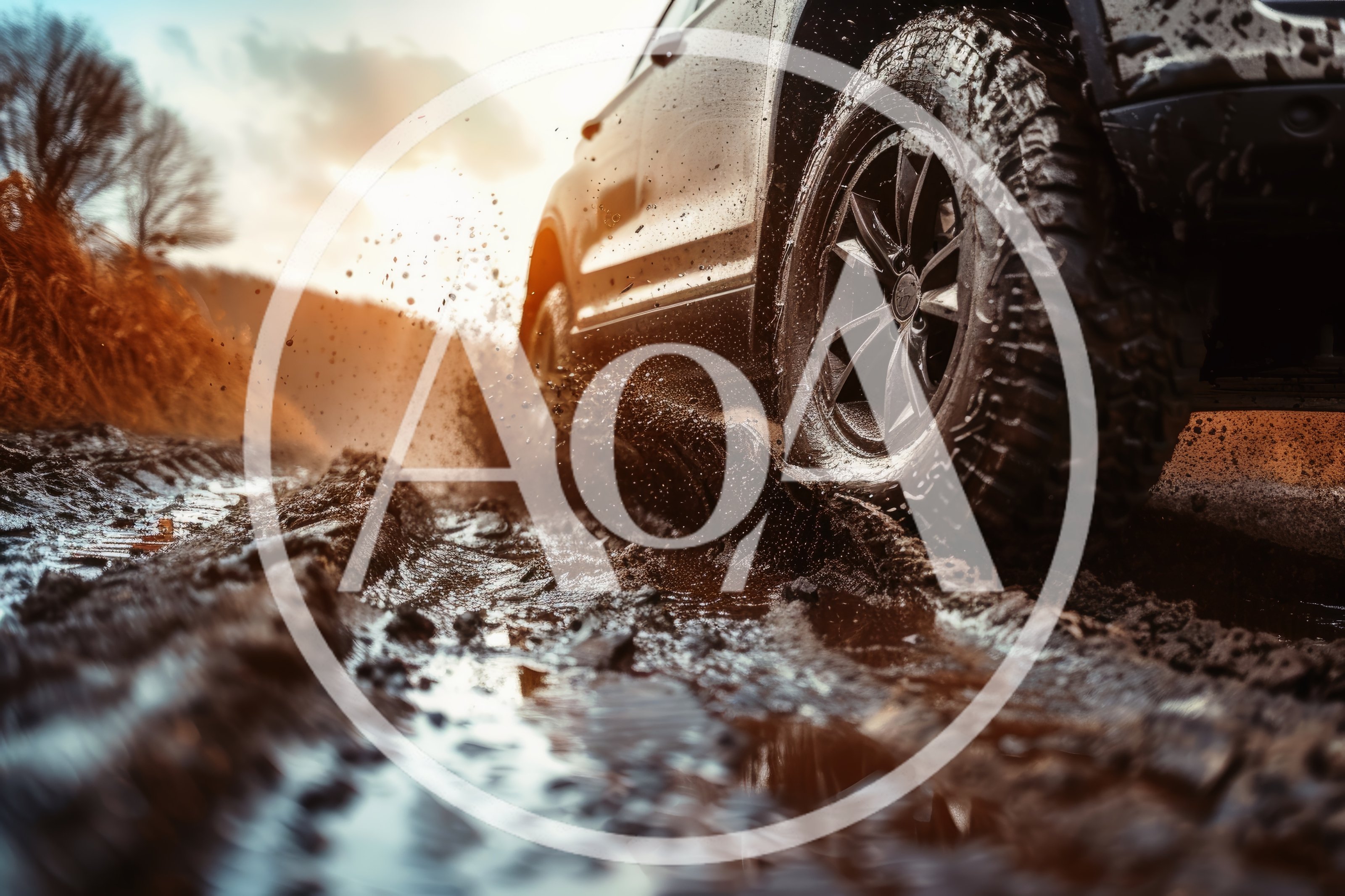 Off-Road Vehicle Driving Through Muddy Terrain