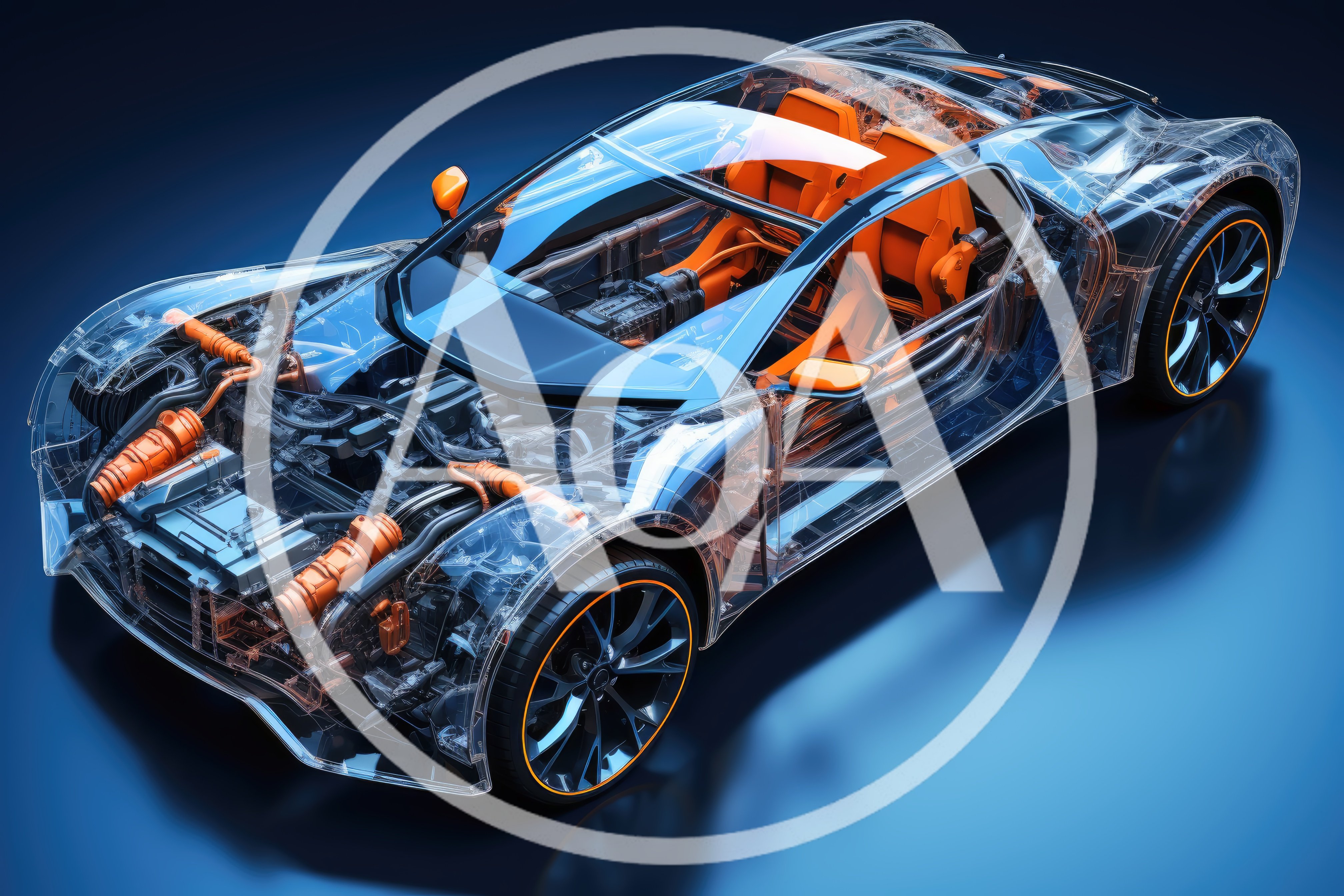 Transparent Concept Sports Car With Visible Internal Components