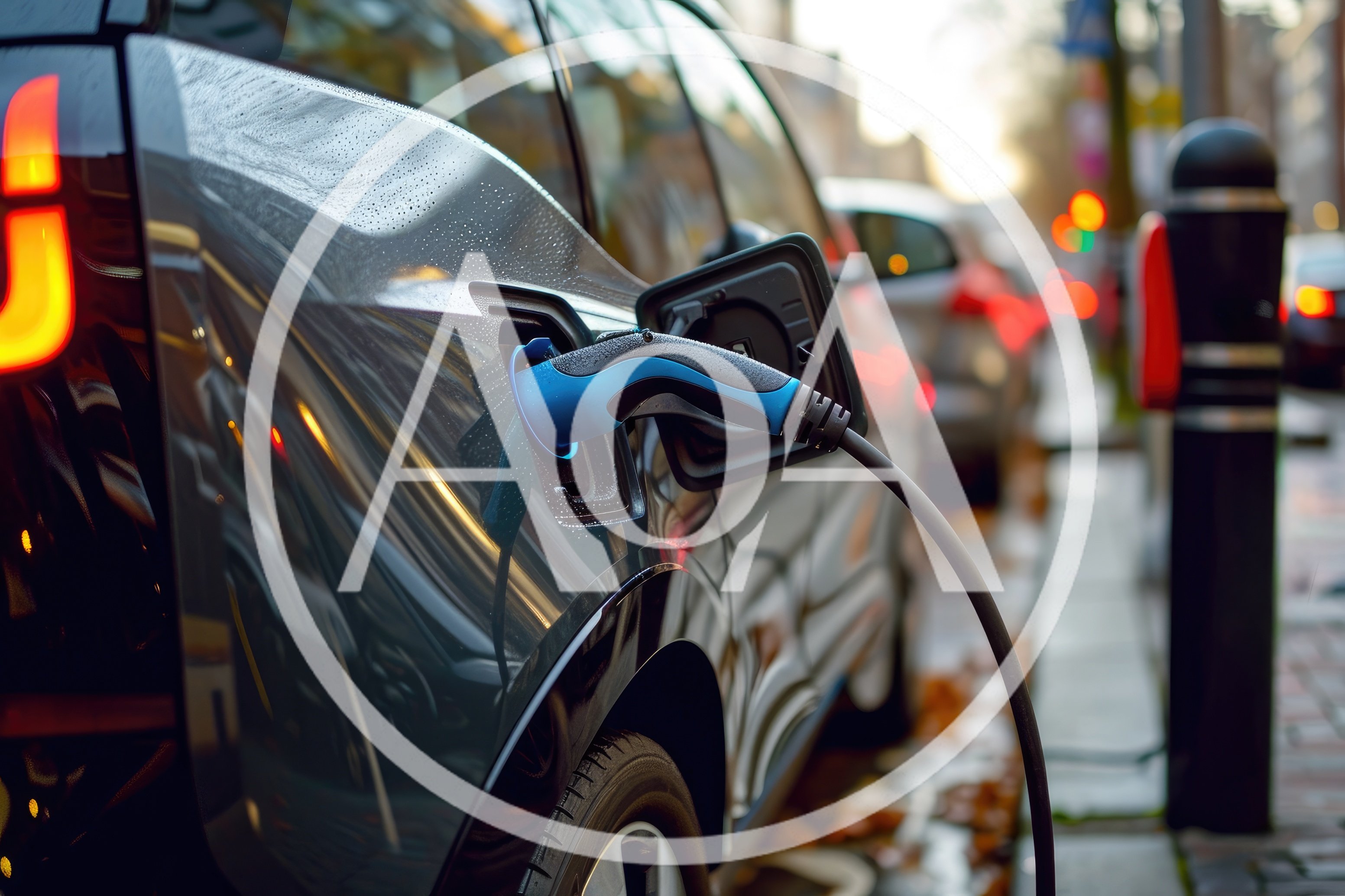 Electric Vehicle Charging At A Street Side Station