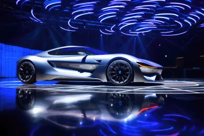 Futuristic Concept Sports Car On Display