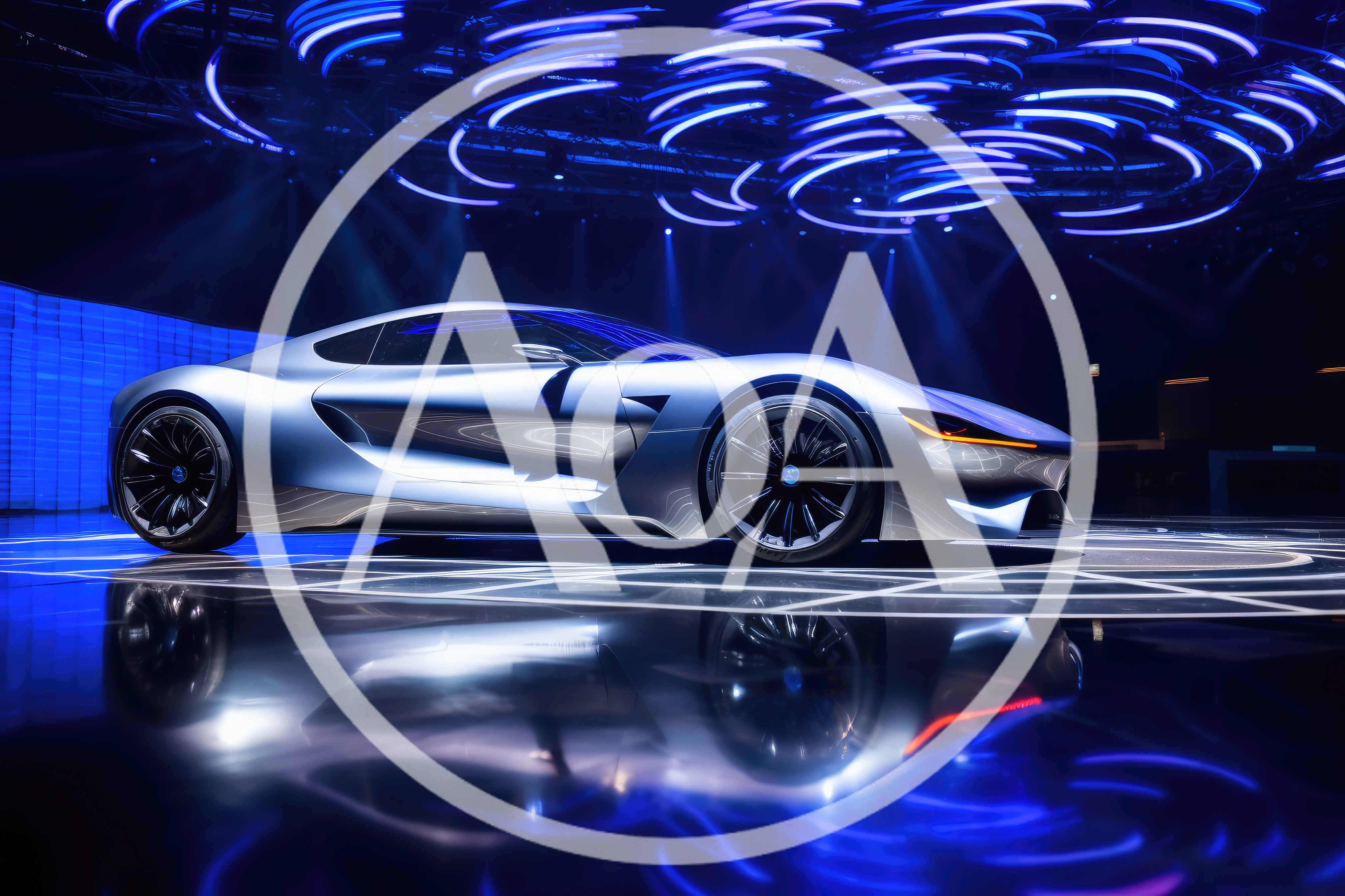 Futuristic Concept Sports Car On Display