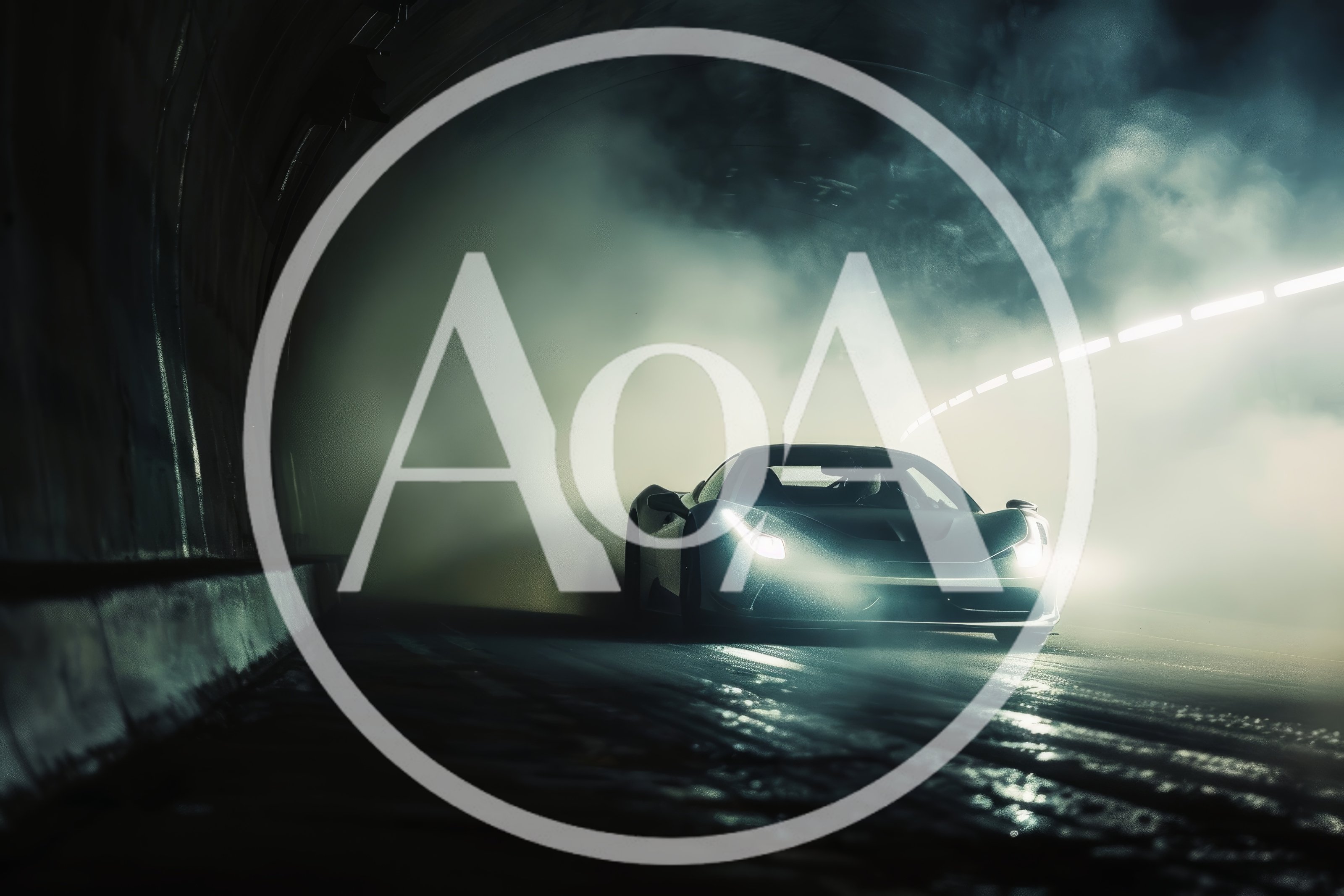 Supercar Driving Through A Foggy Tunnel