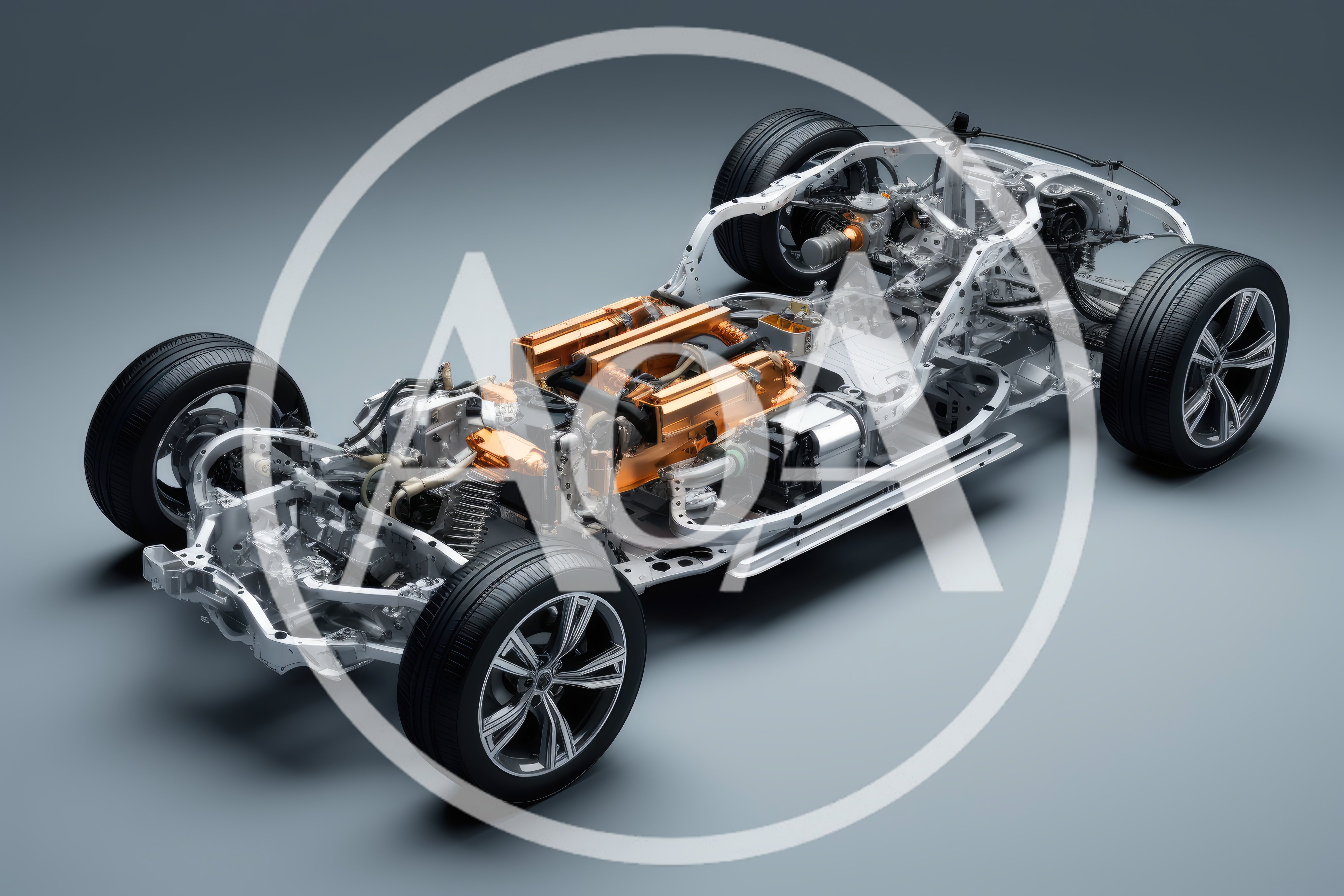 Electric Vehicle Chassis With Exposed Drivetrain Components