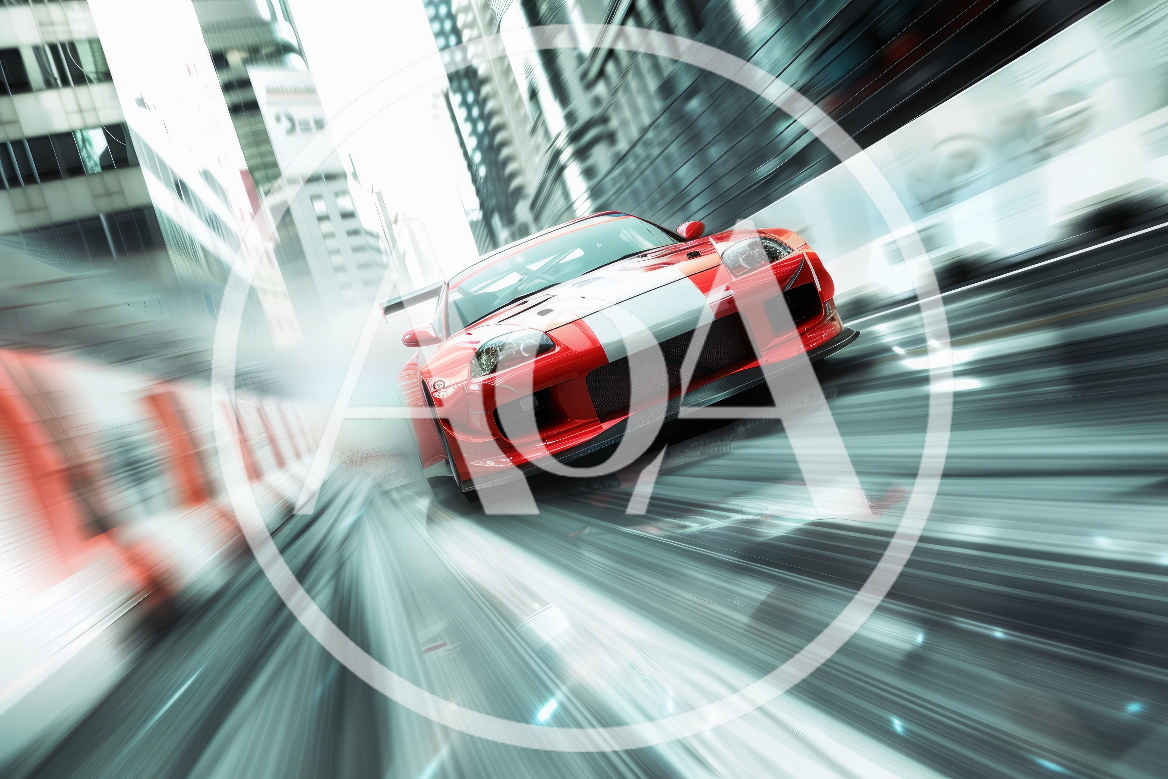 Red Toyota Supra Drifting Through City Streets