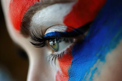 Extreme Close Up Of Eye With Artistic Face Paint