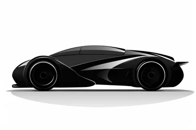 Sleek Black Futuristic Concept Sports Car