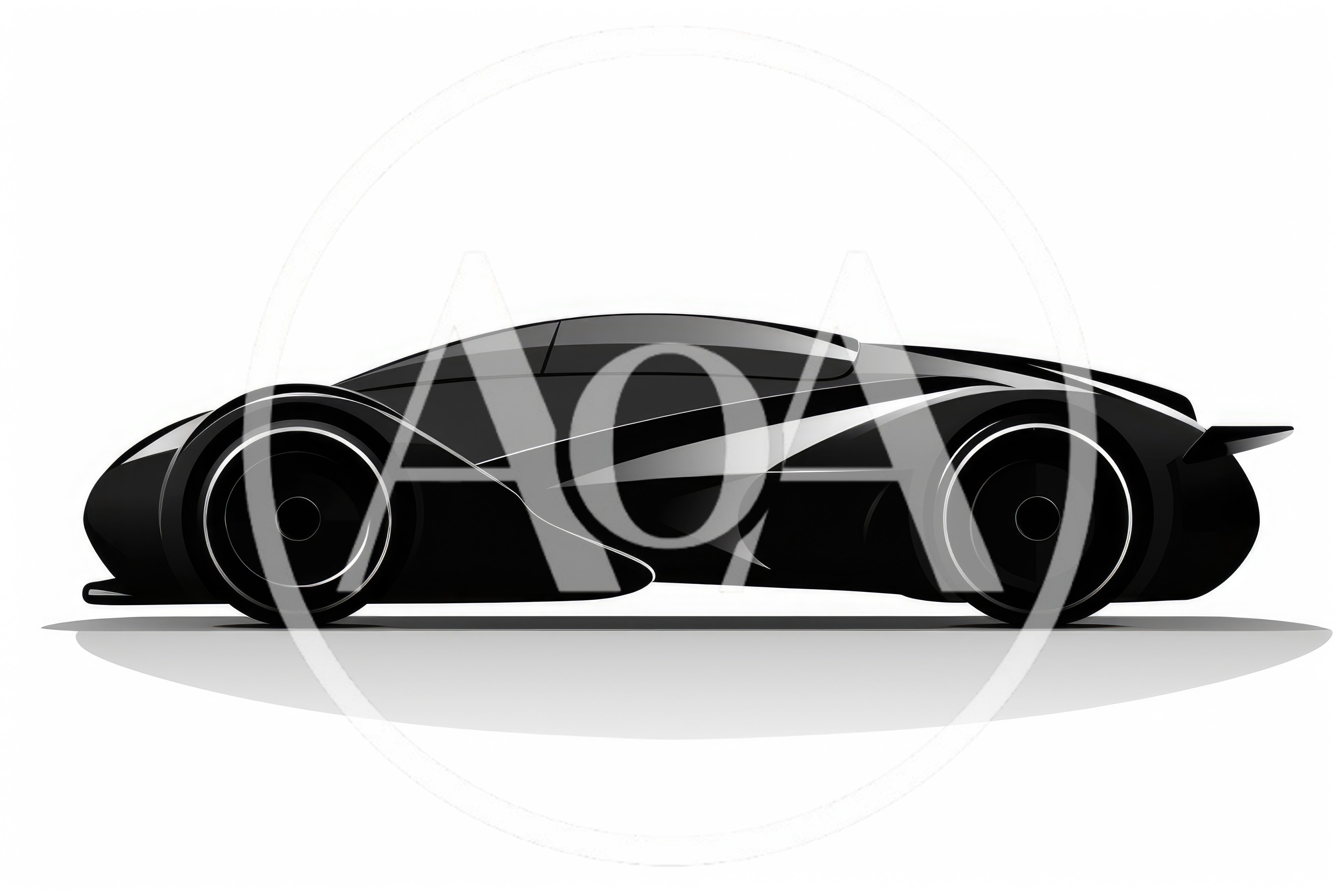 Sleek Black Futuristic Concept Sports Car