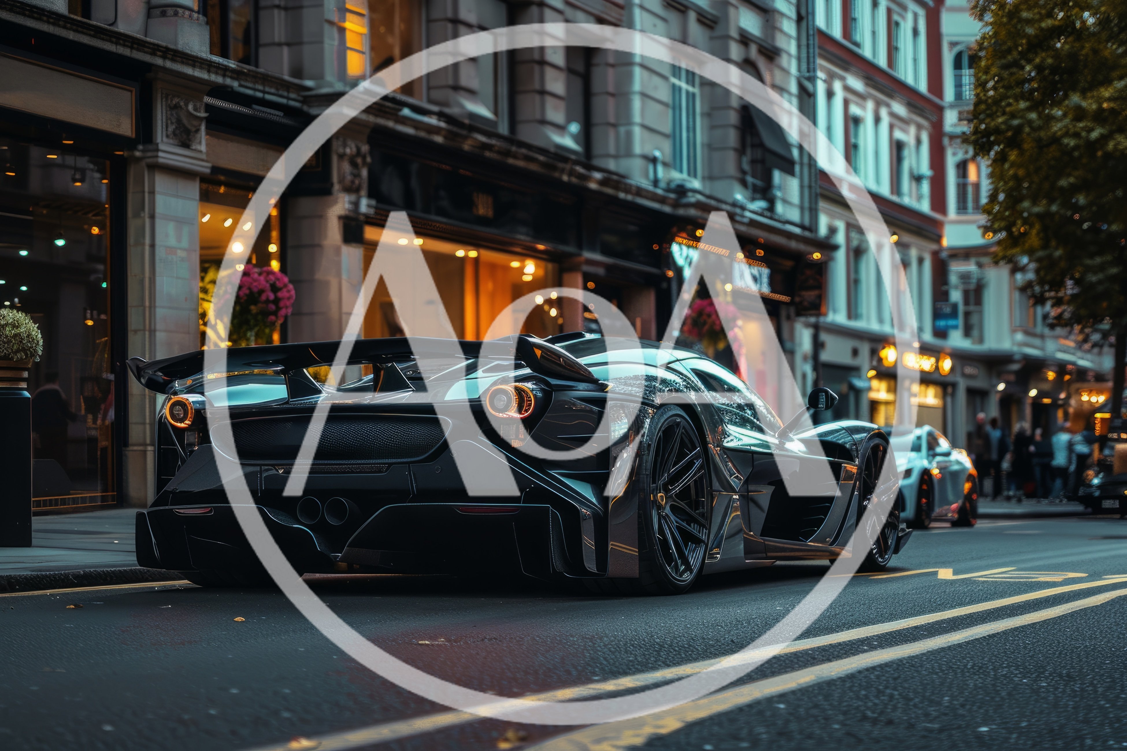 Black Pagani Huayra R Parked On City Street