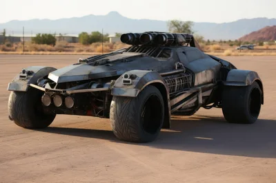 Custom Armored Futuristic Combat Vehicle In Desert