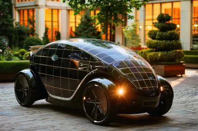 Futuristic Solar Powered Electric Concept Car
