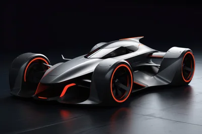 Futuristic Concept Supercar With Glowing Orange Accents