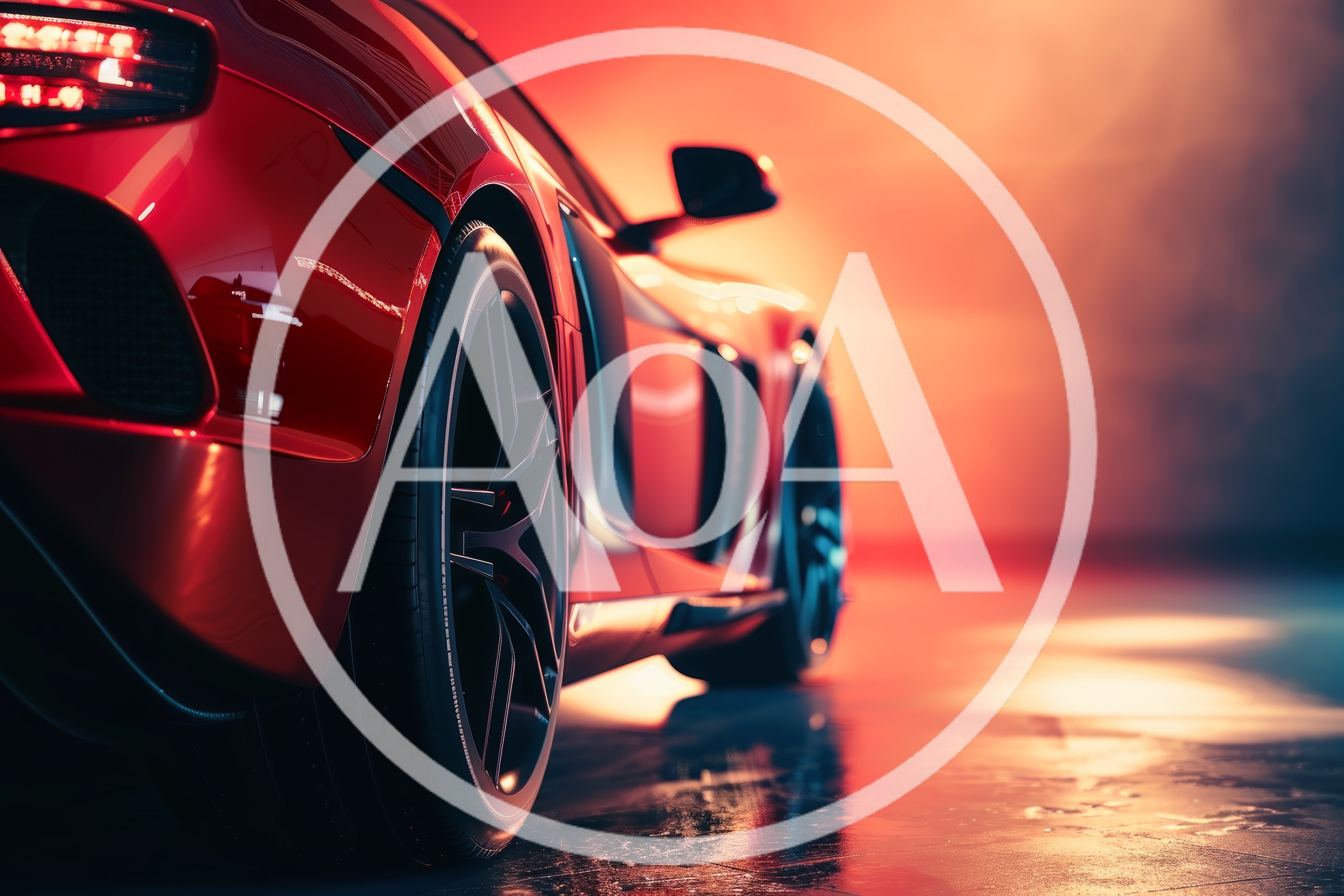 Red Sports Car In A Dark Studio