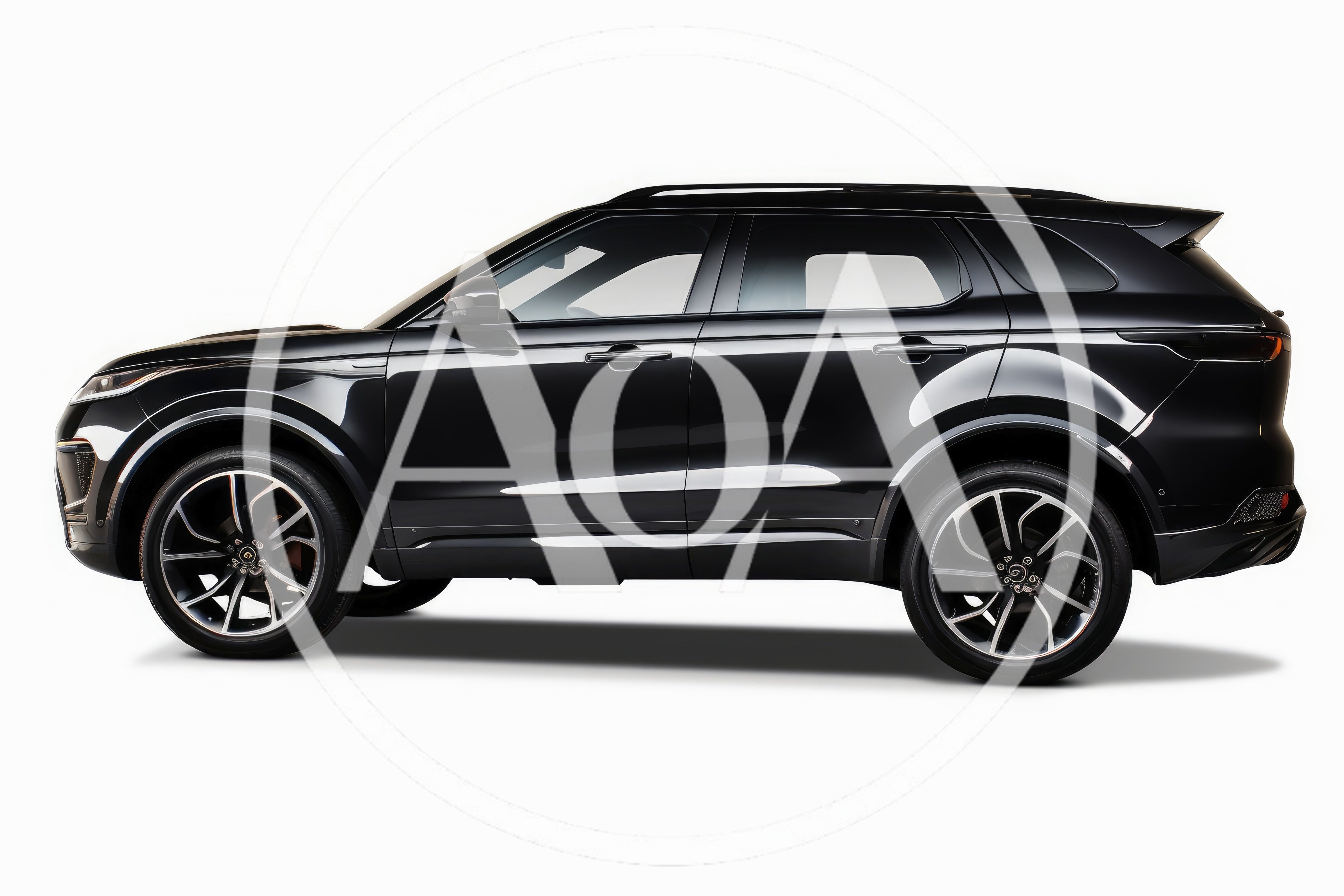 Black Luxury SUV Side Profile Studio Shot