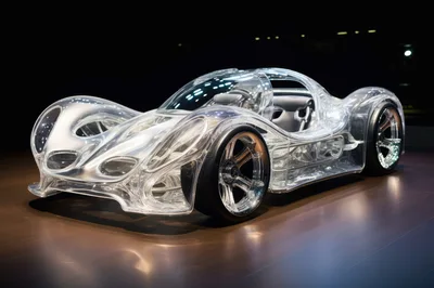 Transparent Futuristic Concept Car Display