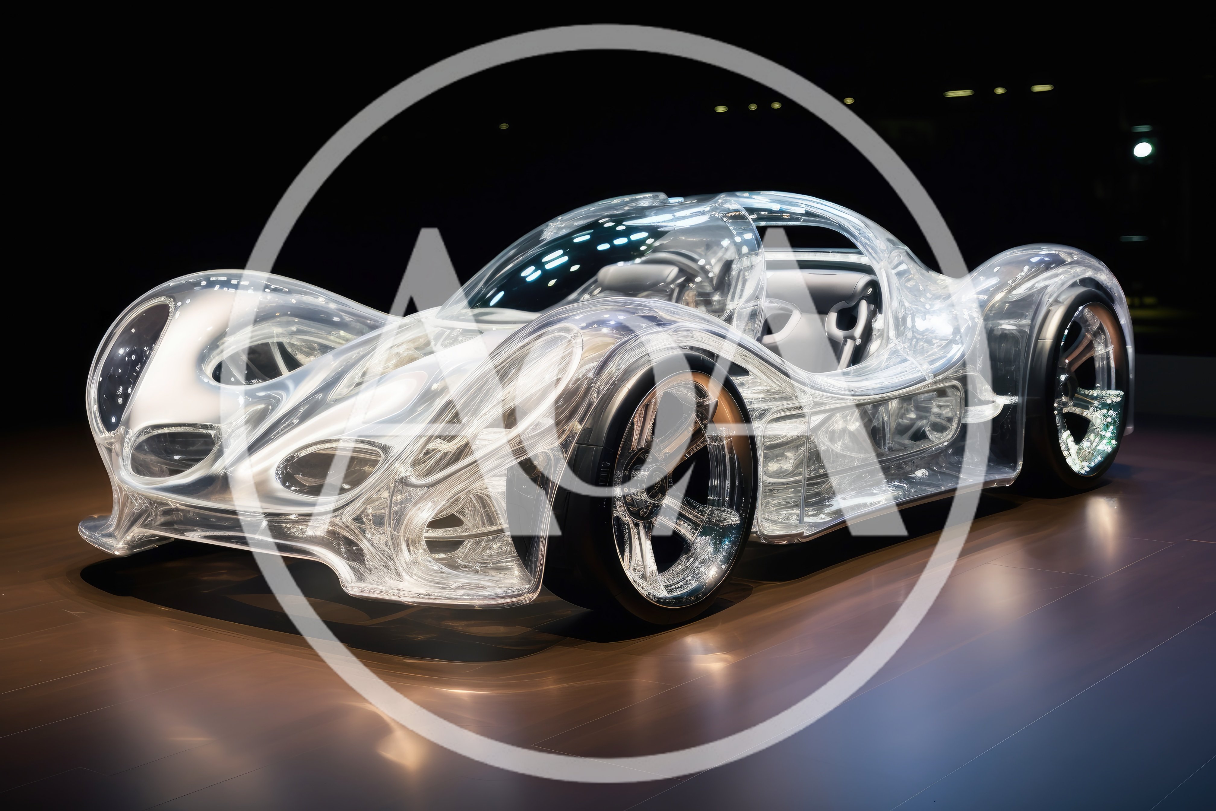 Transparent Futuristic Concept Car Display