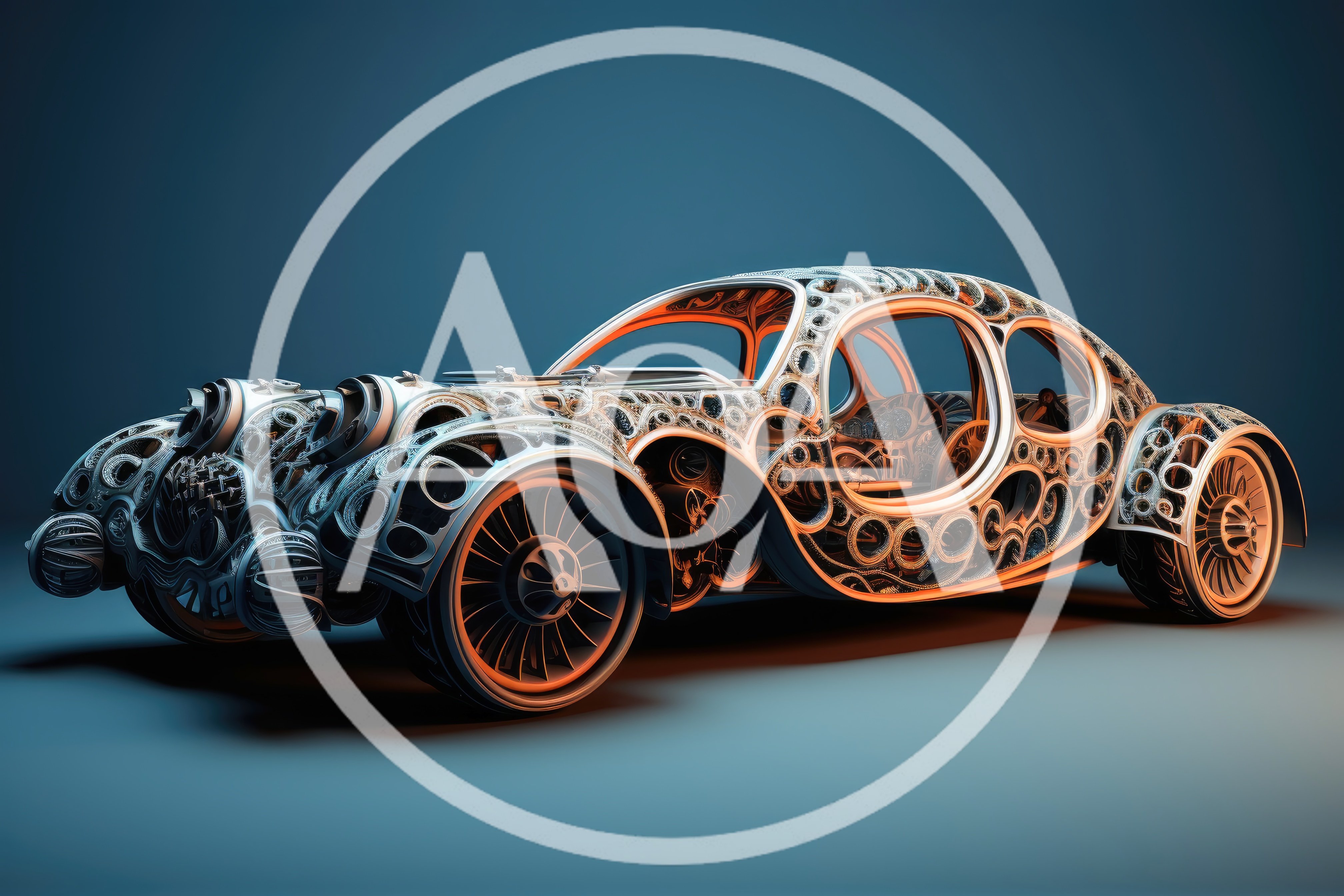 Futuristic Concept Car With Intricate Filigree Bodywork